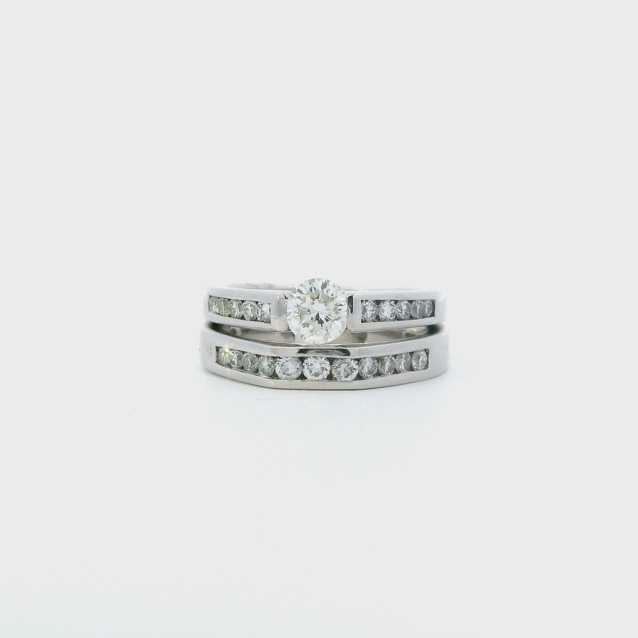 Platinum Womens Diamond Engagement & Wedding Ring Set - 2.36ct