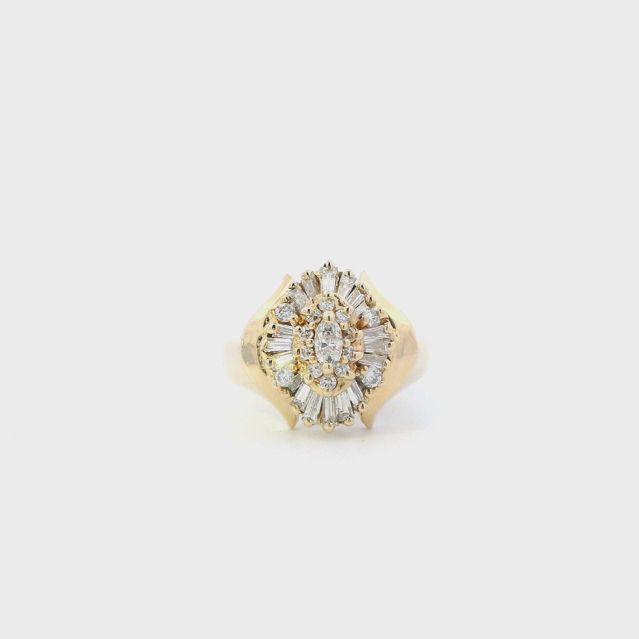 14K Yellow Gold Diamond Womens Ring - 0.39ct