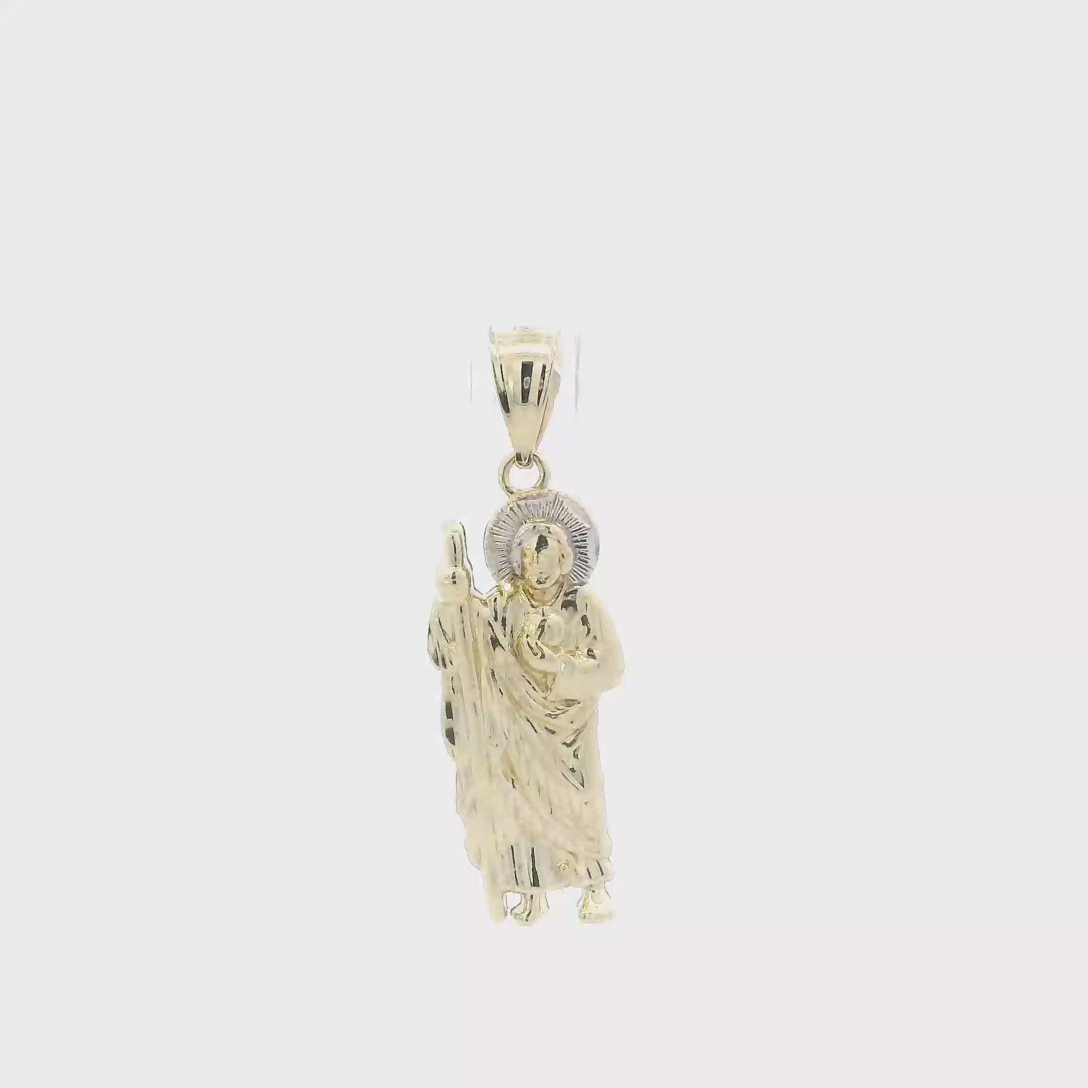 10K Yellow Gold Standing Religious Figure Pendant