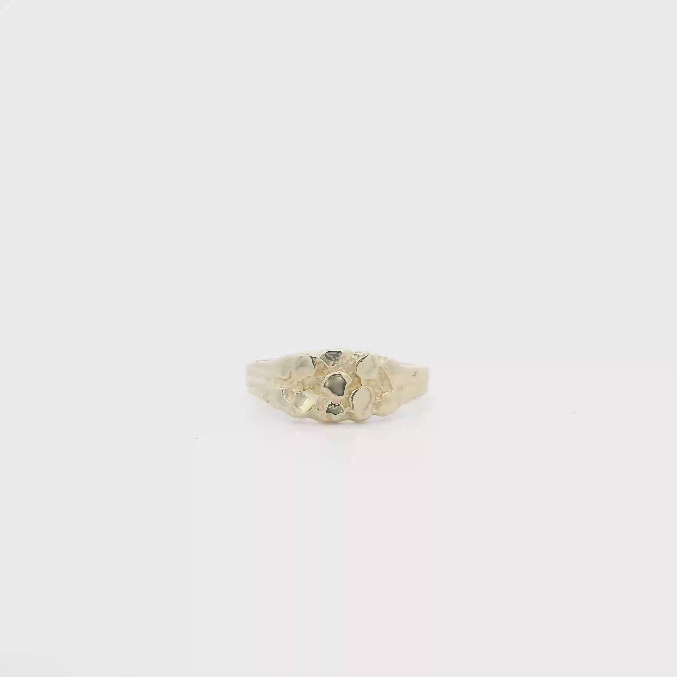 14K Yellow Gold Nugget Womans Ring