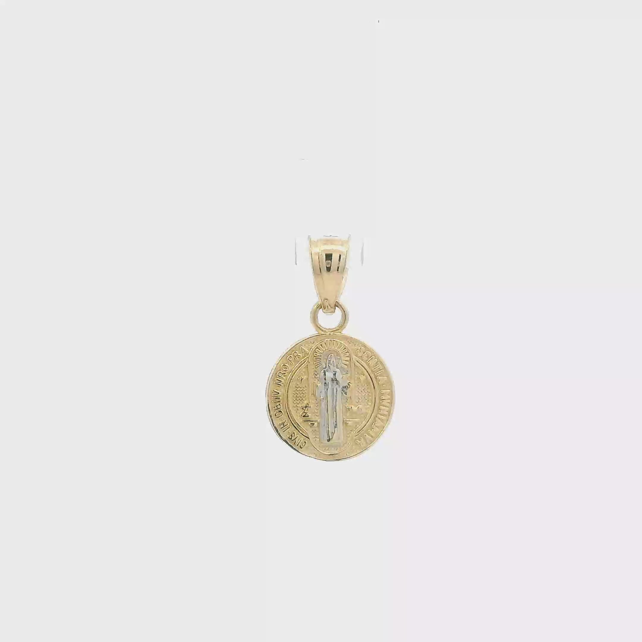 14K Yellow Gold Round Saint Christopher Pendant