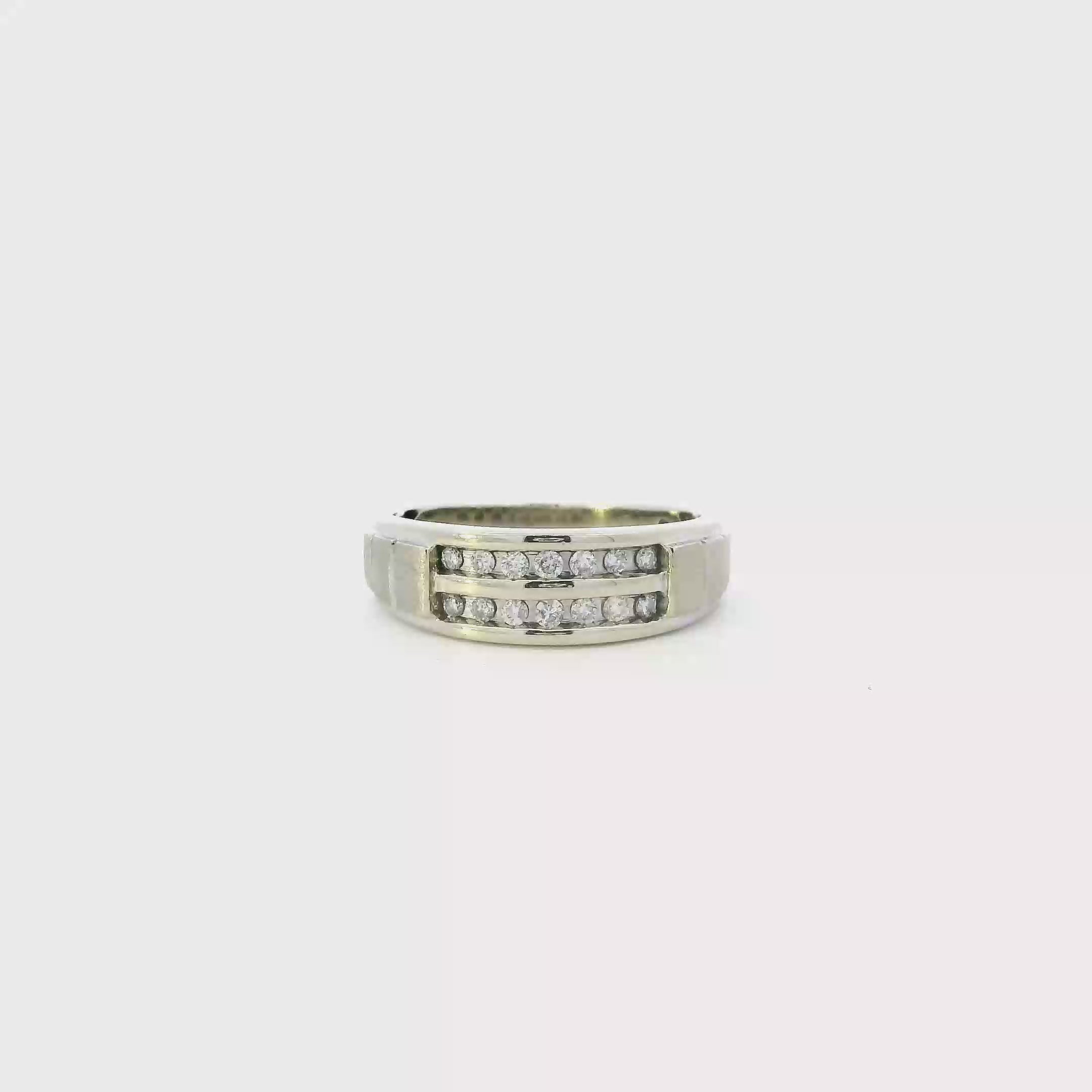 14K White Gold Diamond Mens Ring - 0.30ct