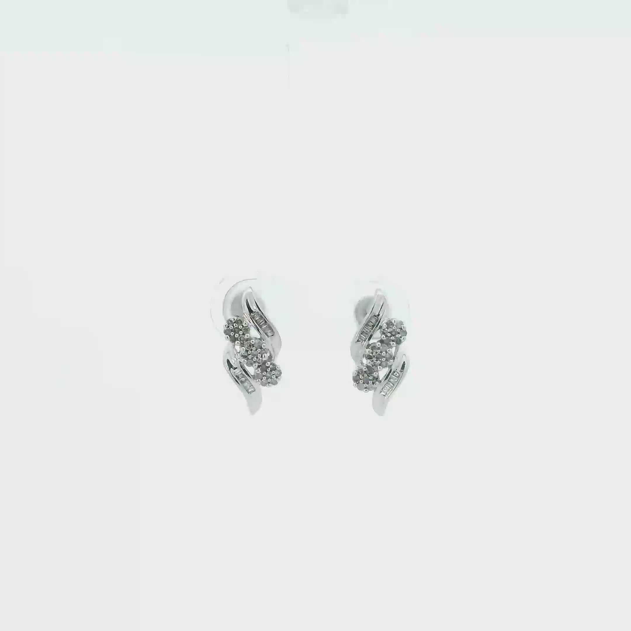 10K White Gold Diamond Earrings