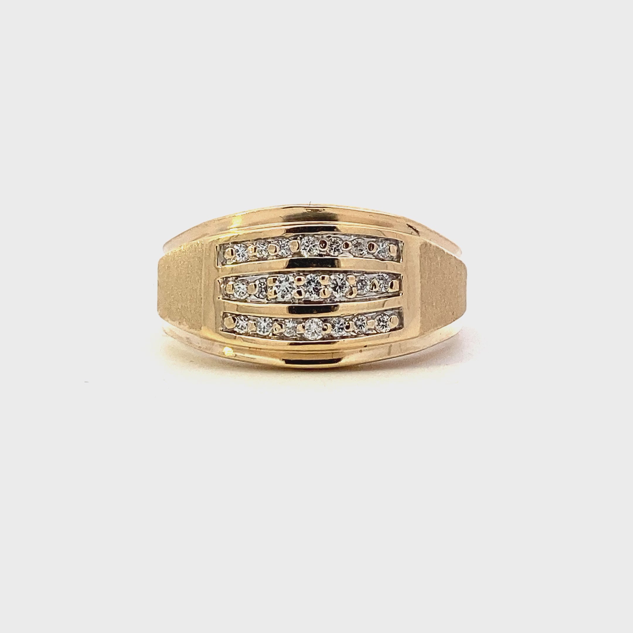 10K Yellow Gold Men's Diamond Ring - 0.30ct