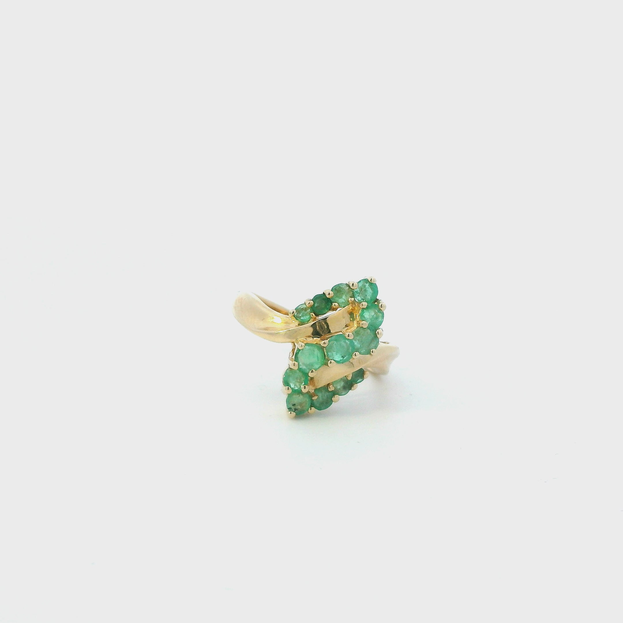 10K Yellow Gold Emerald Womens Ring