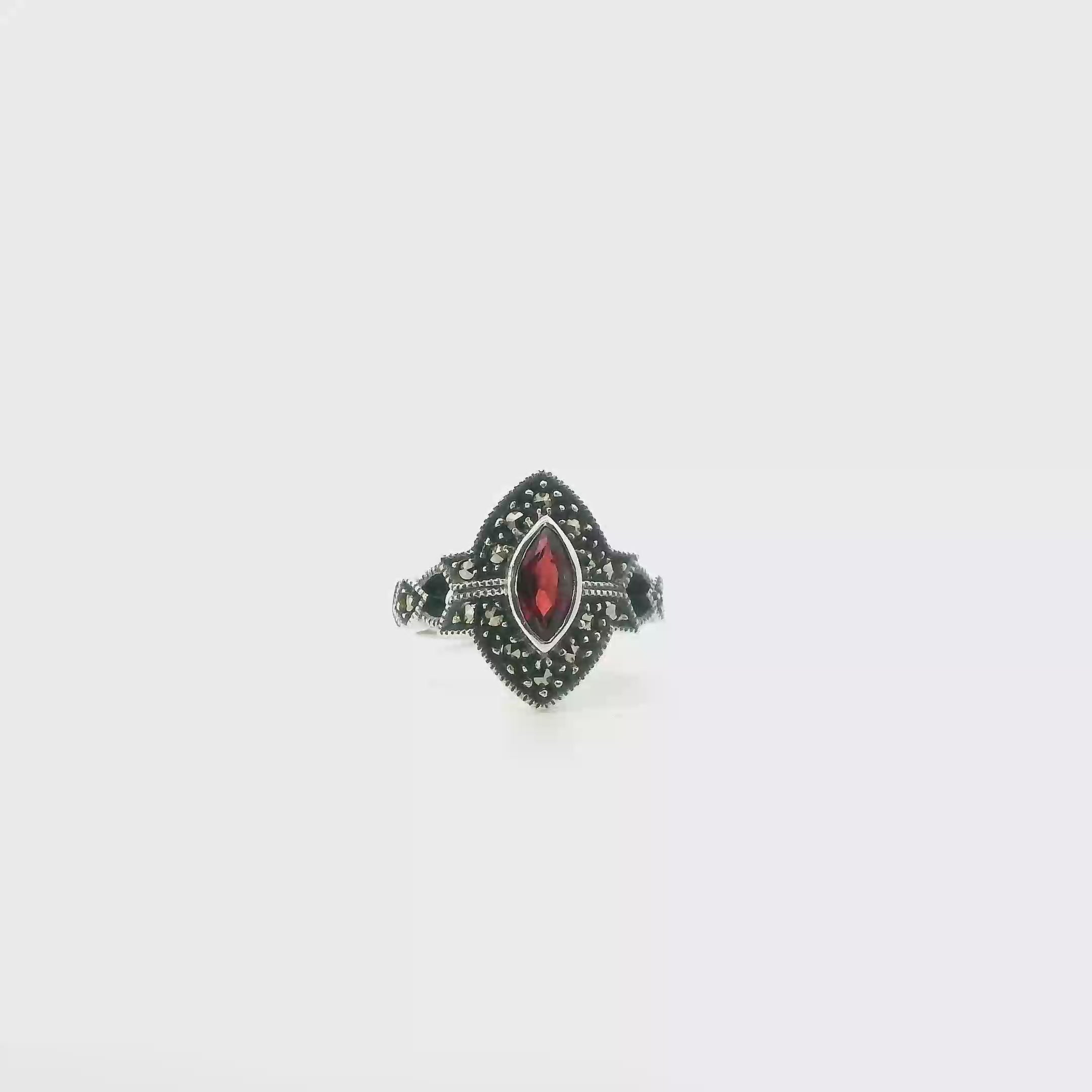 Judith Jack Sterling Silver Marcasite Womens Ring