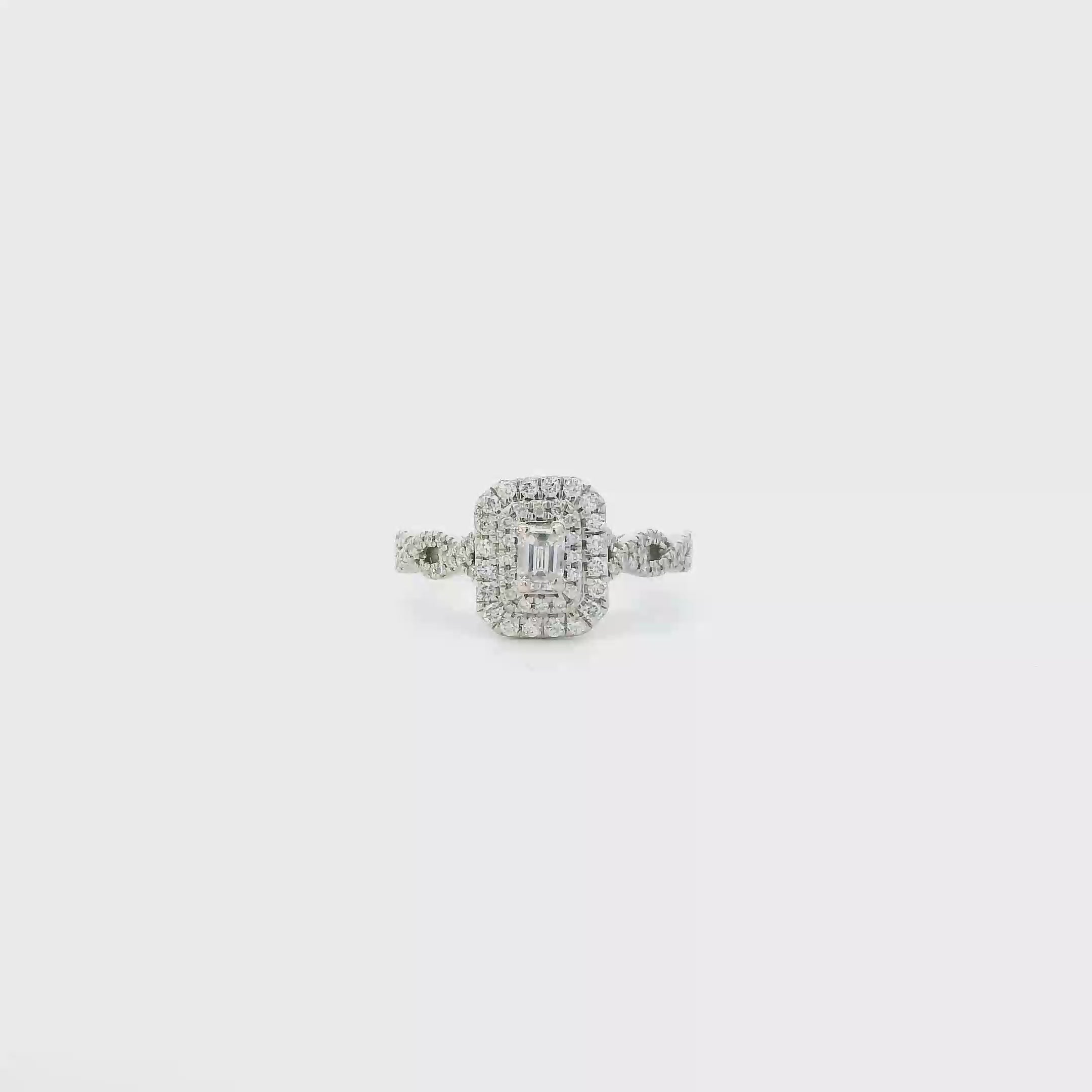 10K White Gold Diamond Womens Ring - 0.44ct