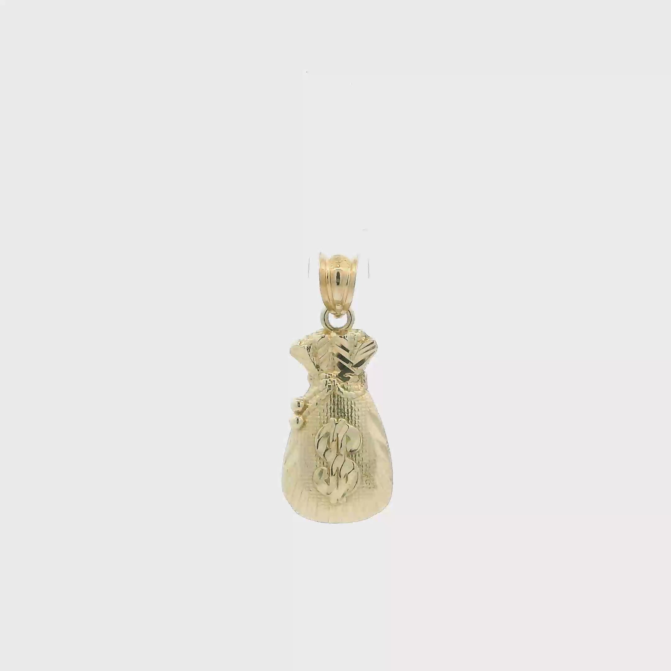 10K Yellow Gold Money Bag Pendant