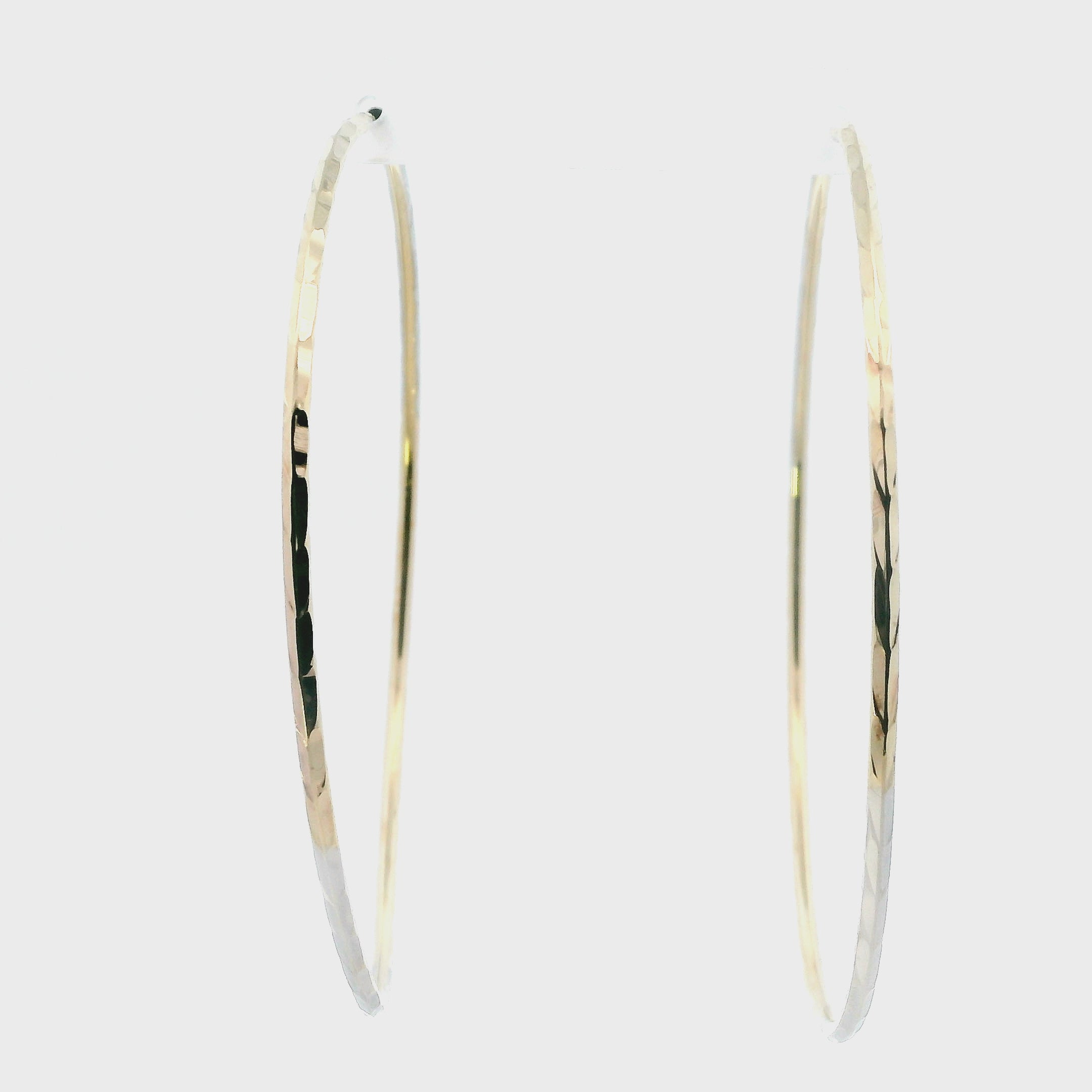 14K Tri Color Gold Hoop Earrings