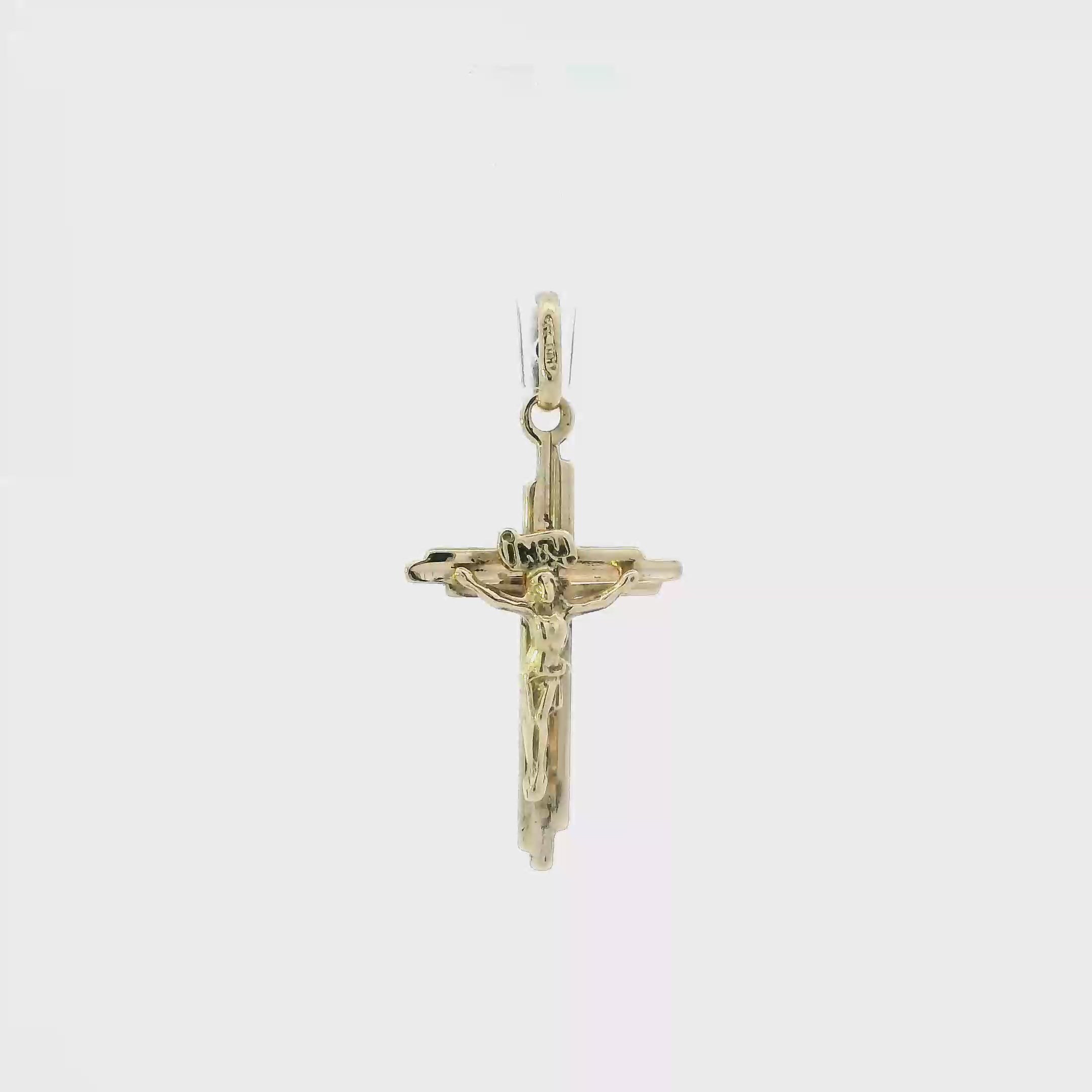 14K Yellow Gold Crucifix Pendant
