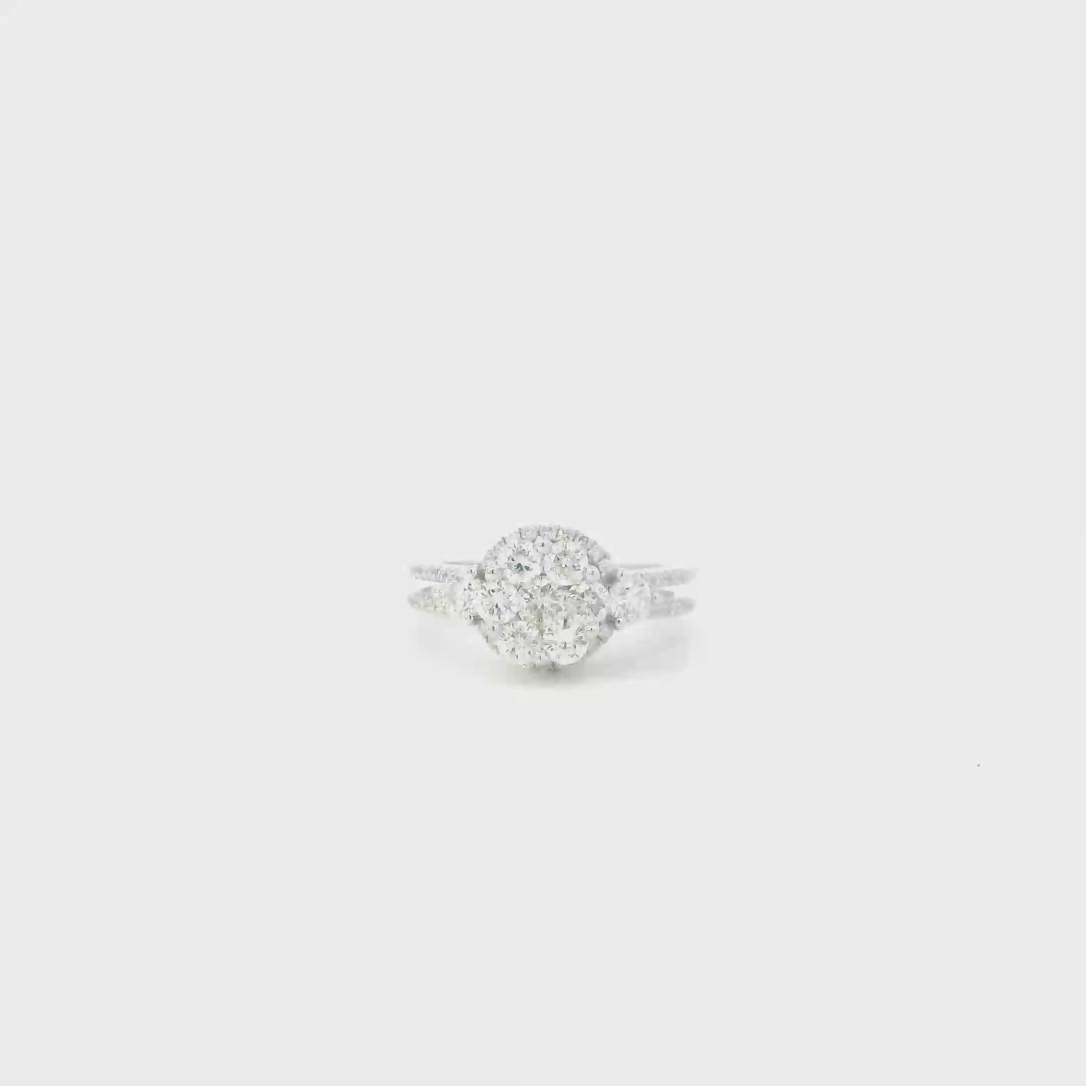 14K White Gold Diamond Women's Ring - 1.10ct