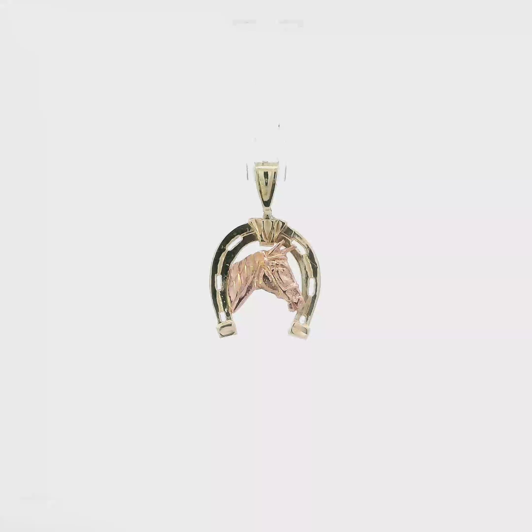 14K Yellow & Rose Gold Horseshoe Pendant