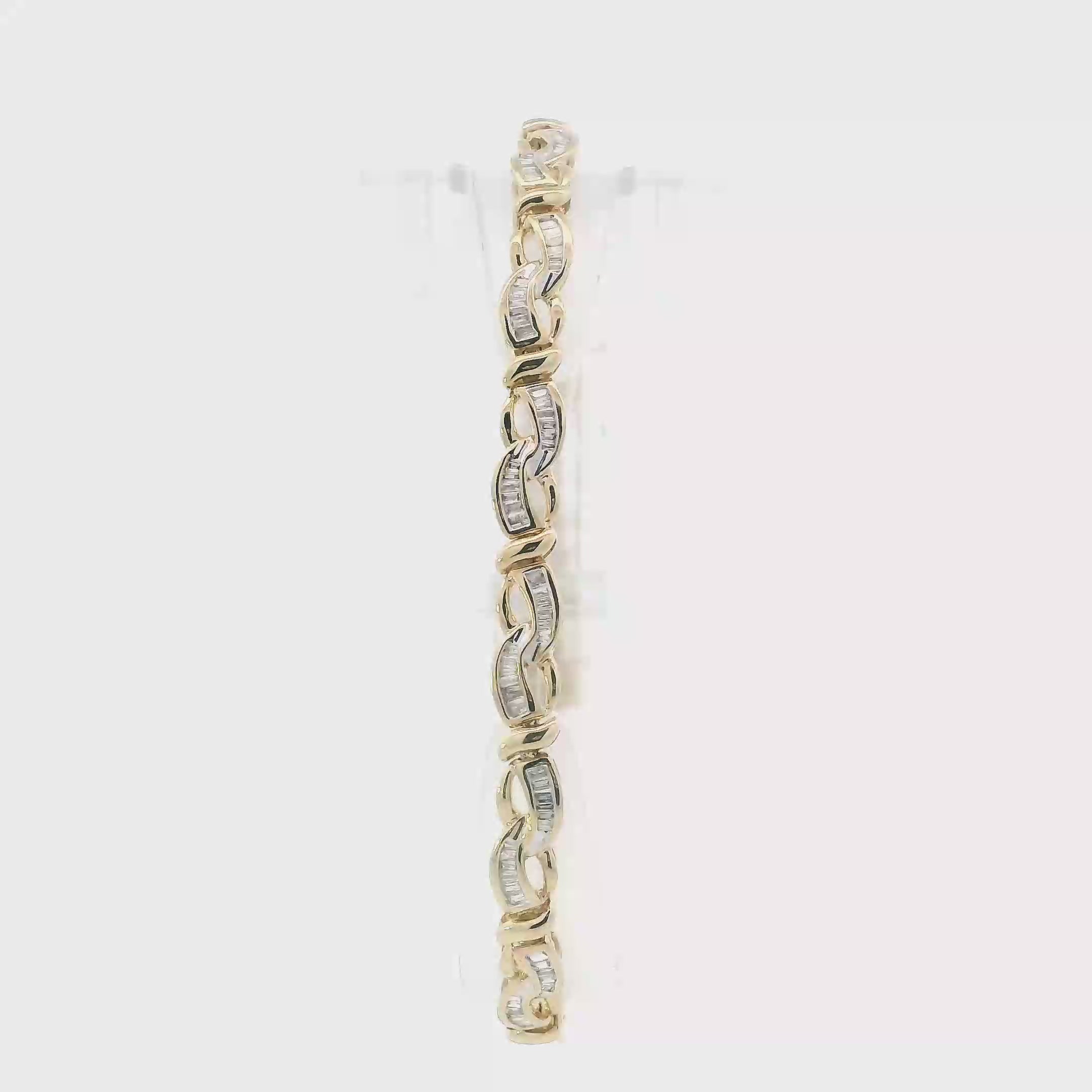 10K Yellow Gold Diamond Tennis Bracelet-1.00ct
