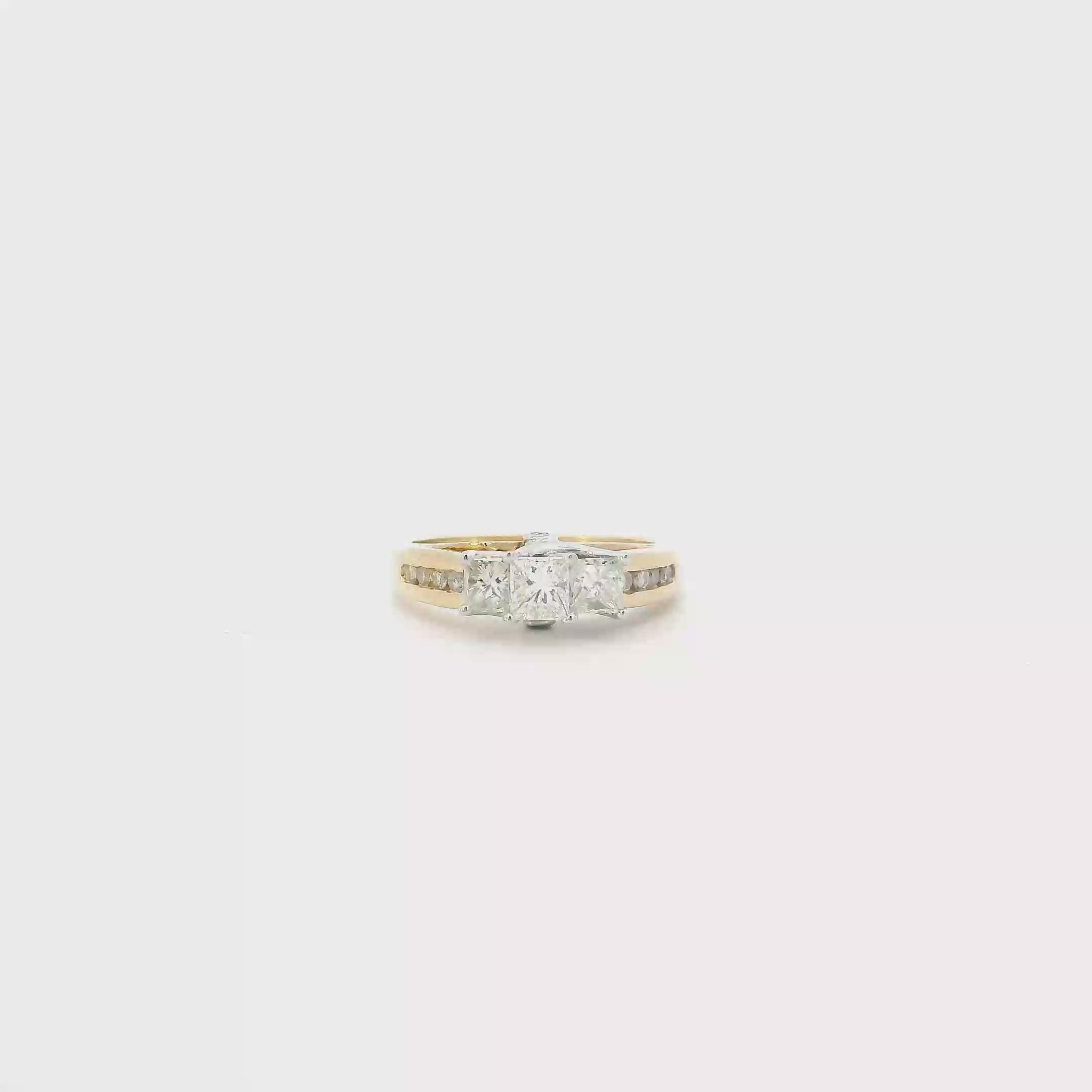 14K Yellow Gold Diamond Womens Ring - 1.01ct