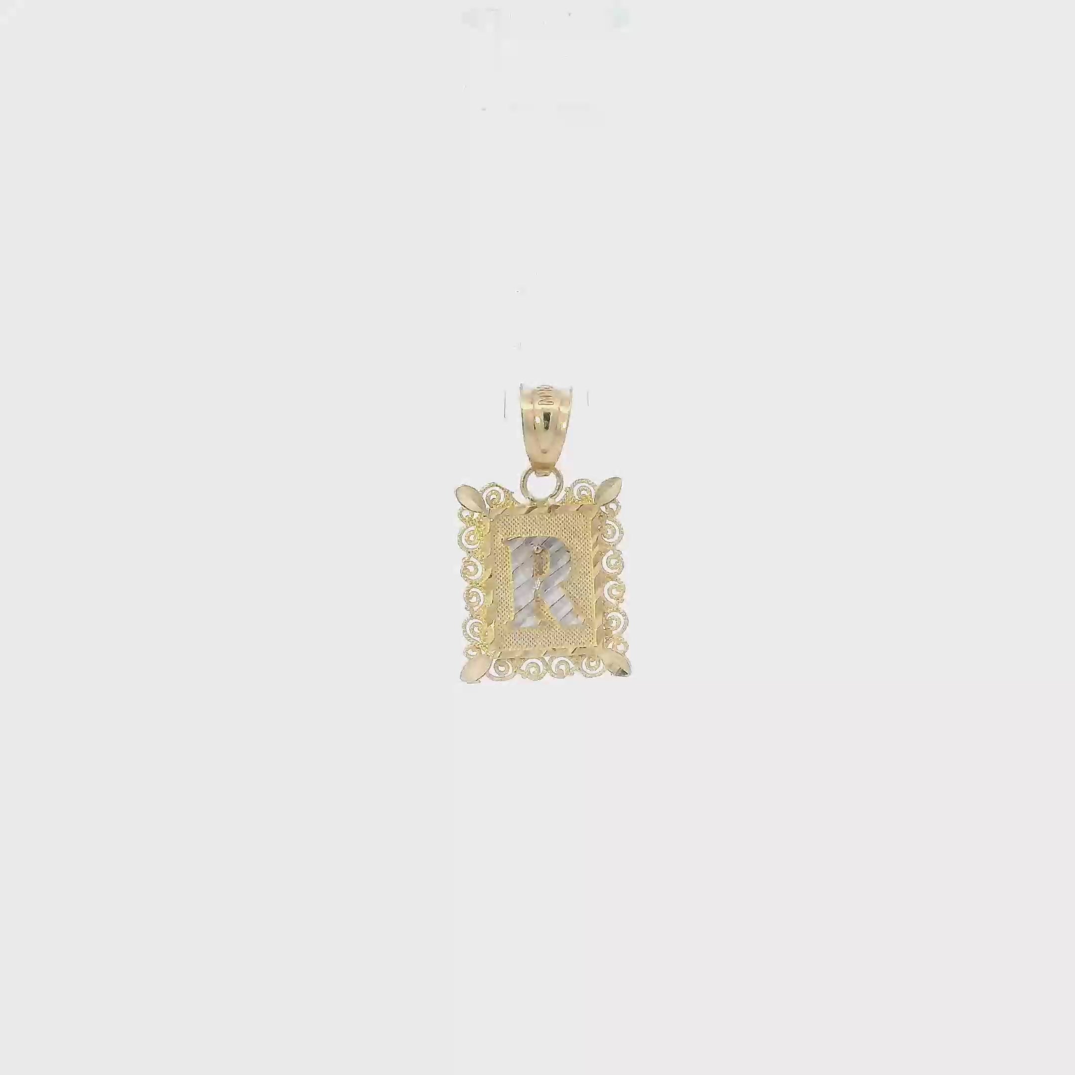 10K Yellow & White Gold Letter 