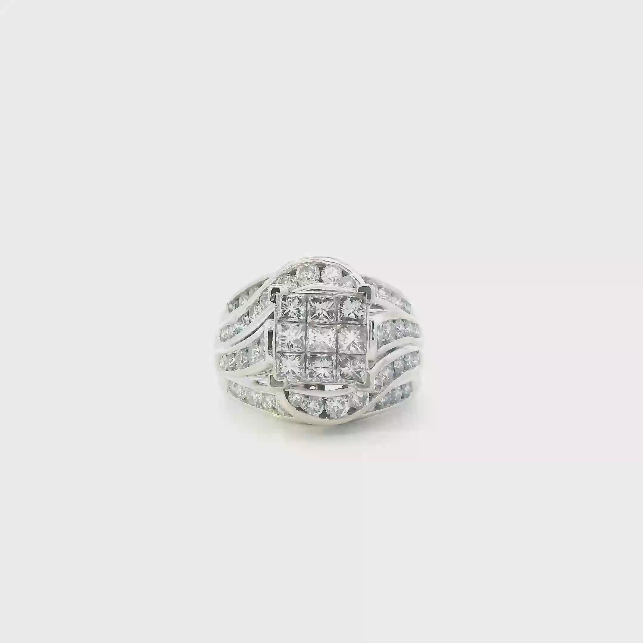 10K White Gold Diamond Ring-2.35ct
