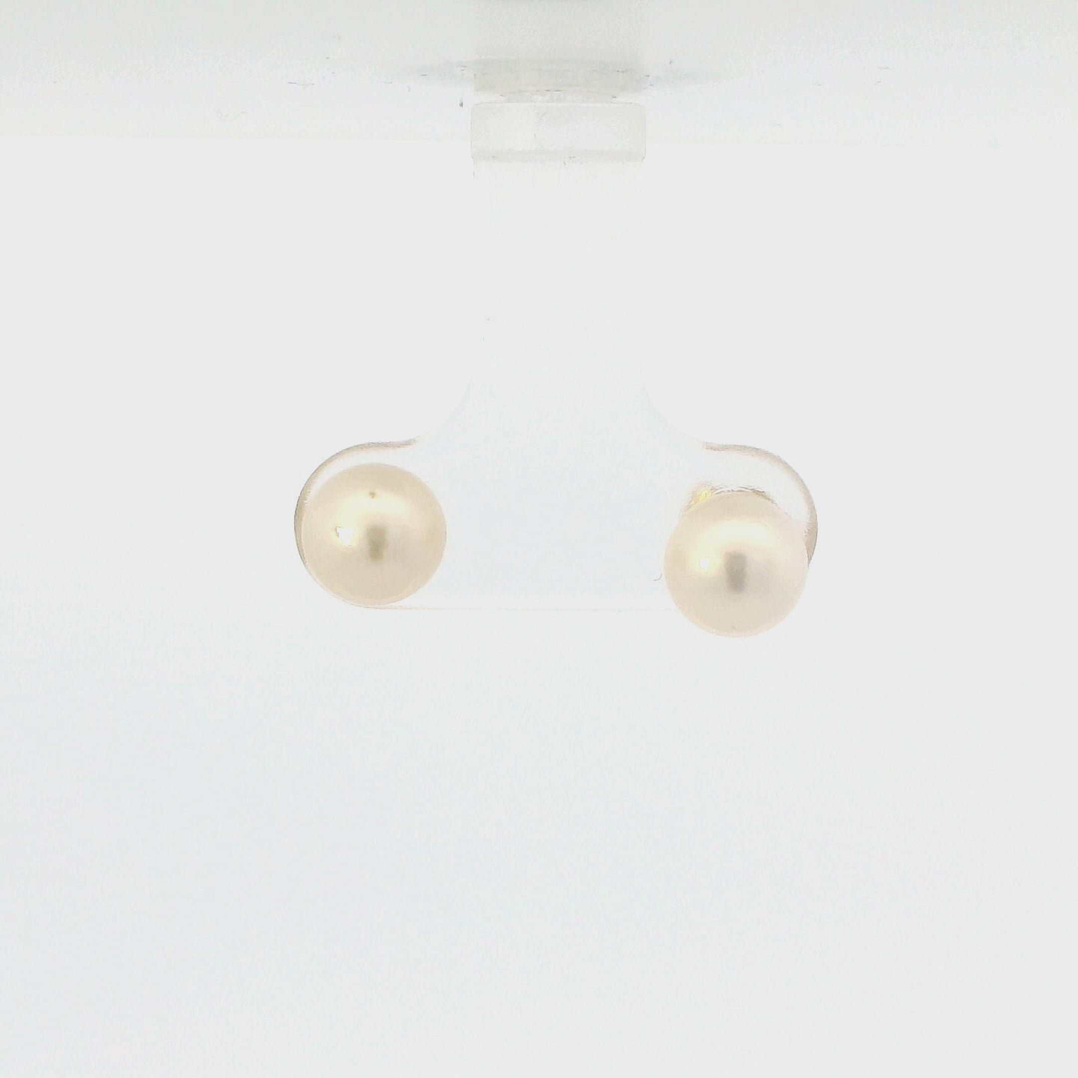 14K Yellow Gold Akoya Pearl Stud Earrings