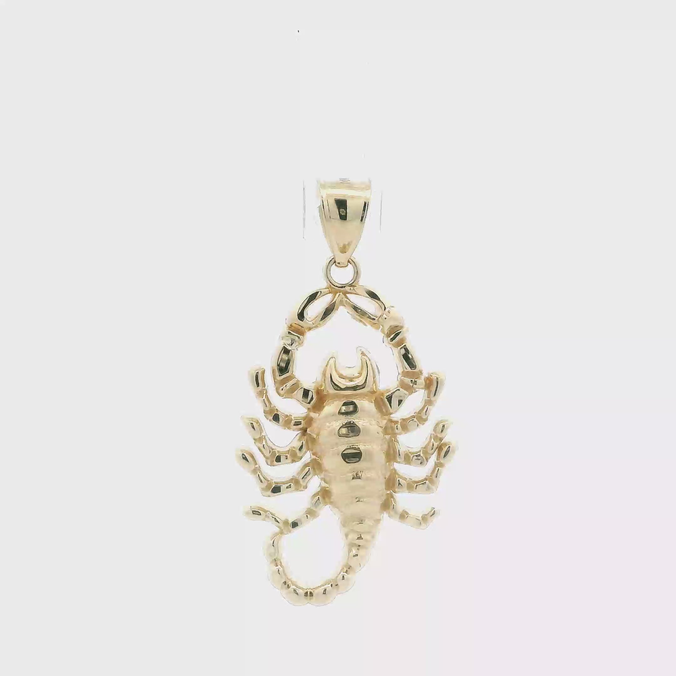 10K Yellow Gold Scorpion Pendant
