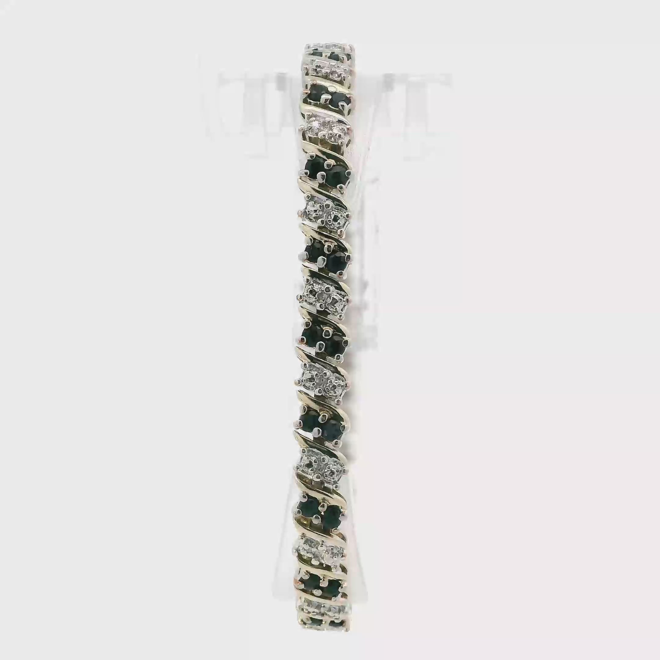 Sterling Silver Blue Sapphire Tennis Bracelet