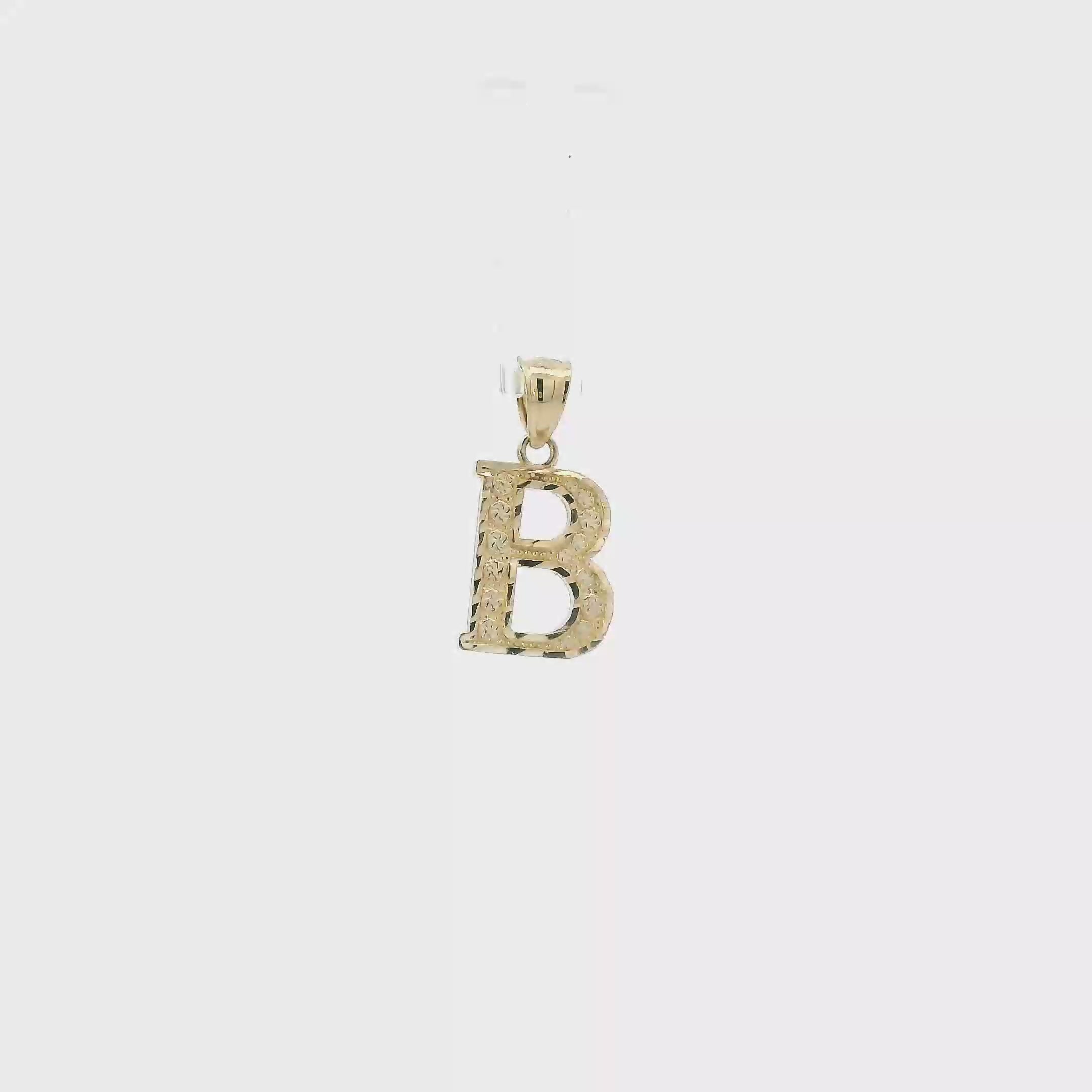 10K Yellow Gold Diamond Cut Letter 
