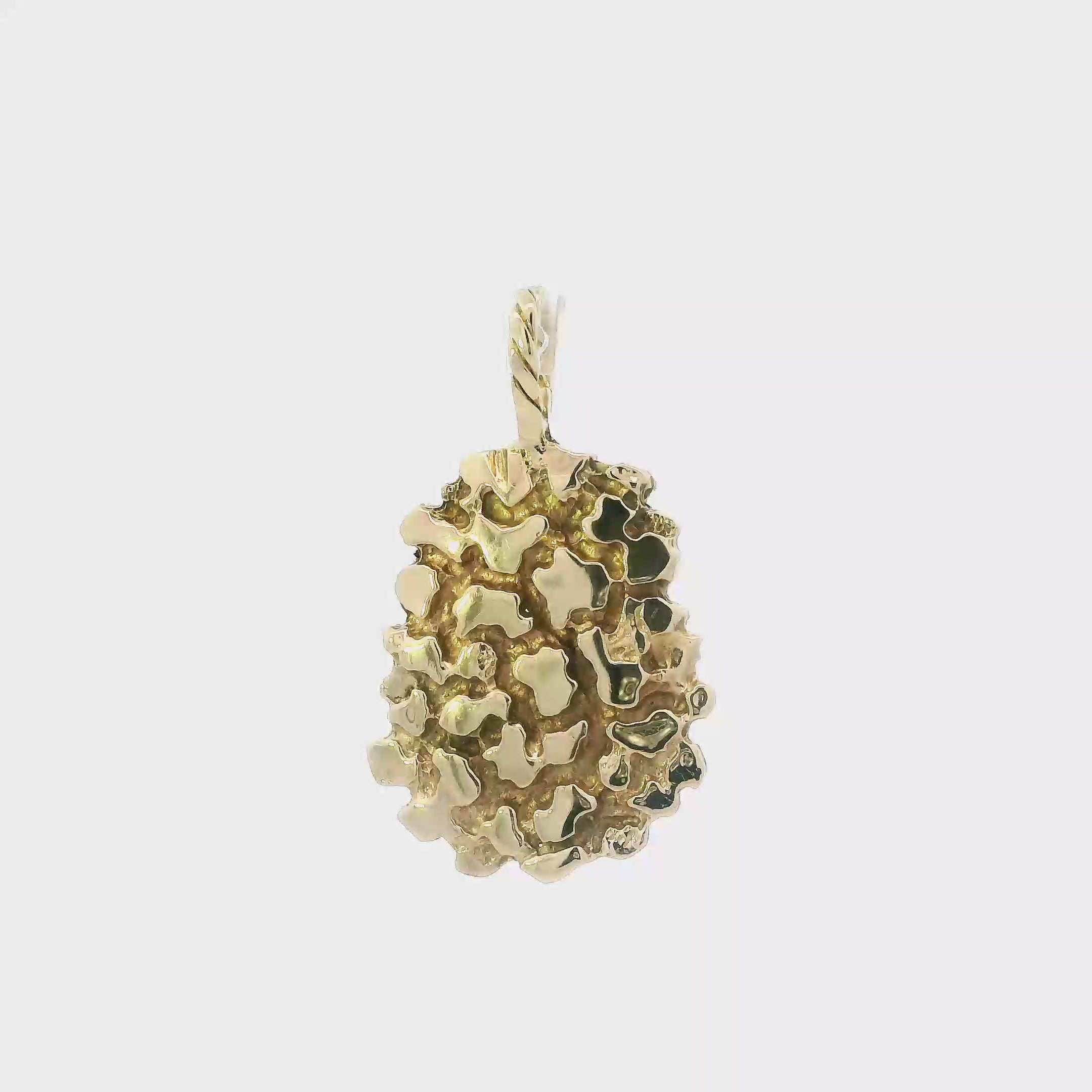 14K Yellow Gold Large Nugget Pendant