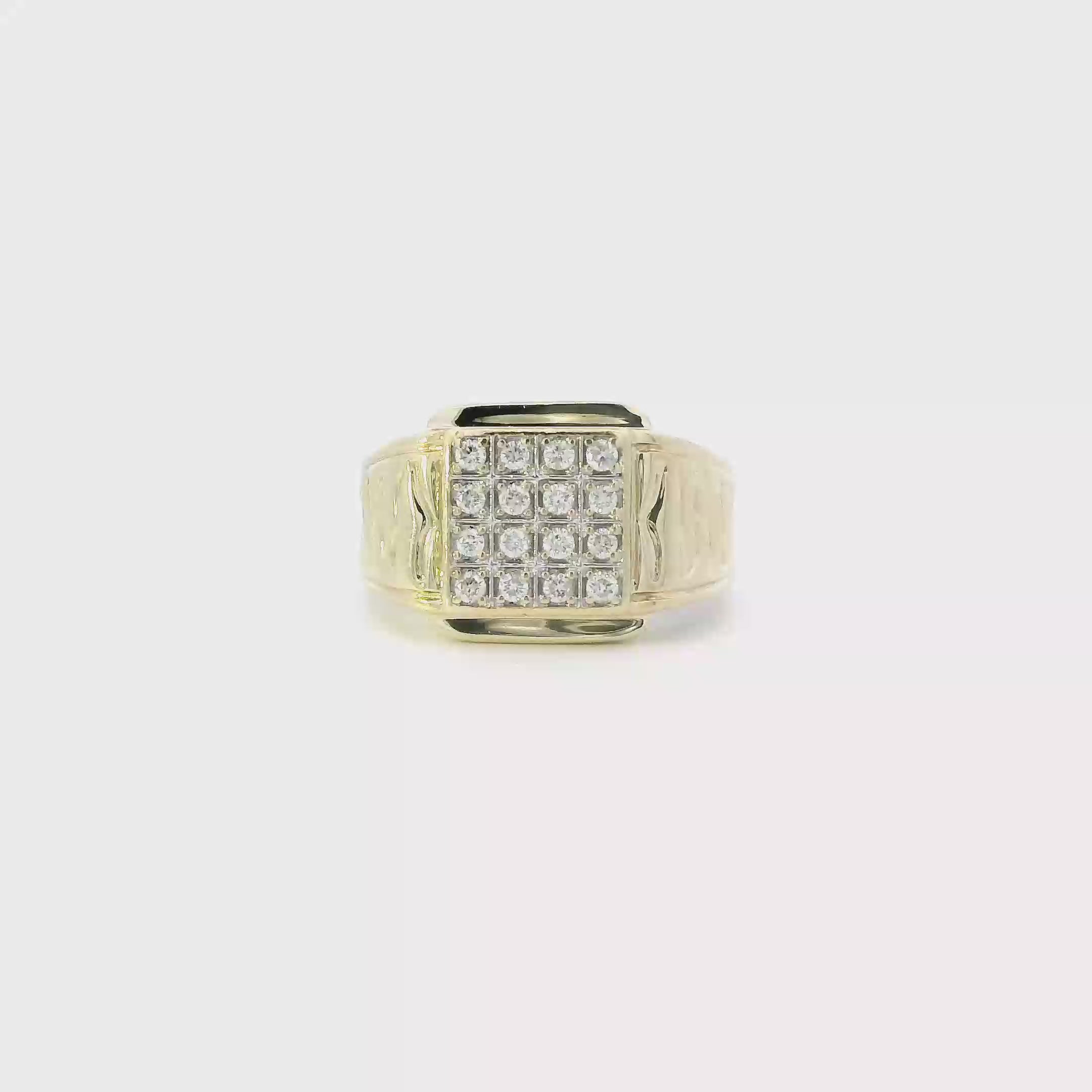 10K Yellow Gold Diamond Mens Ring  - 0.33ct