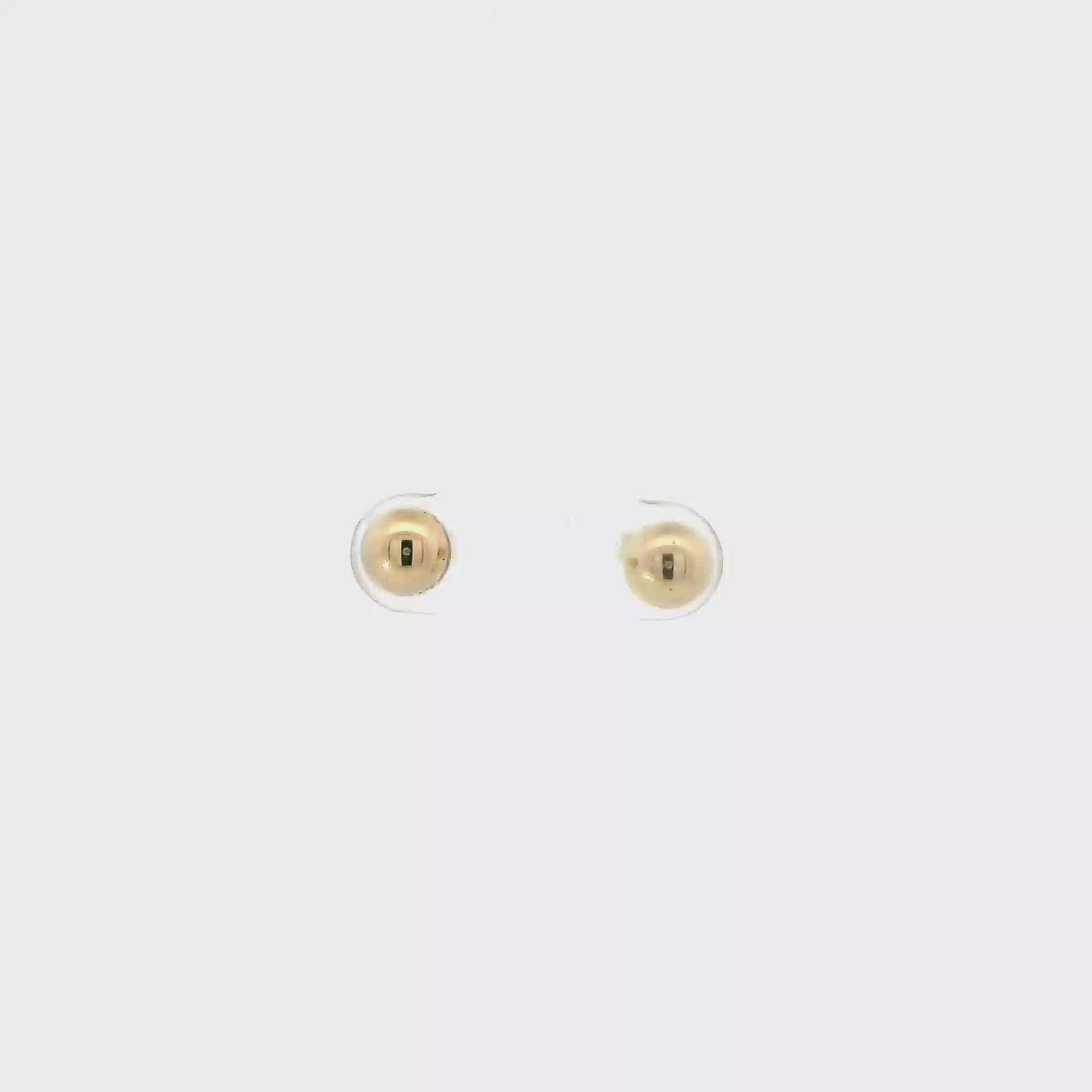 14K Yellow Gold Round Ball Stud Earrings