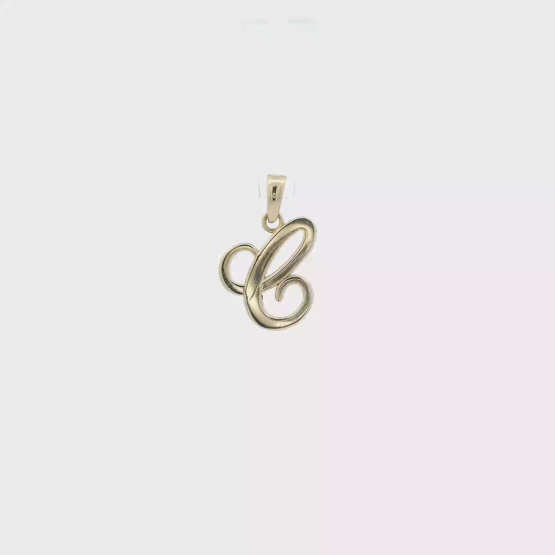 14K Yellow Gold Cursive Letter 