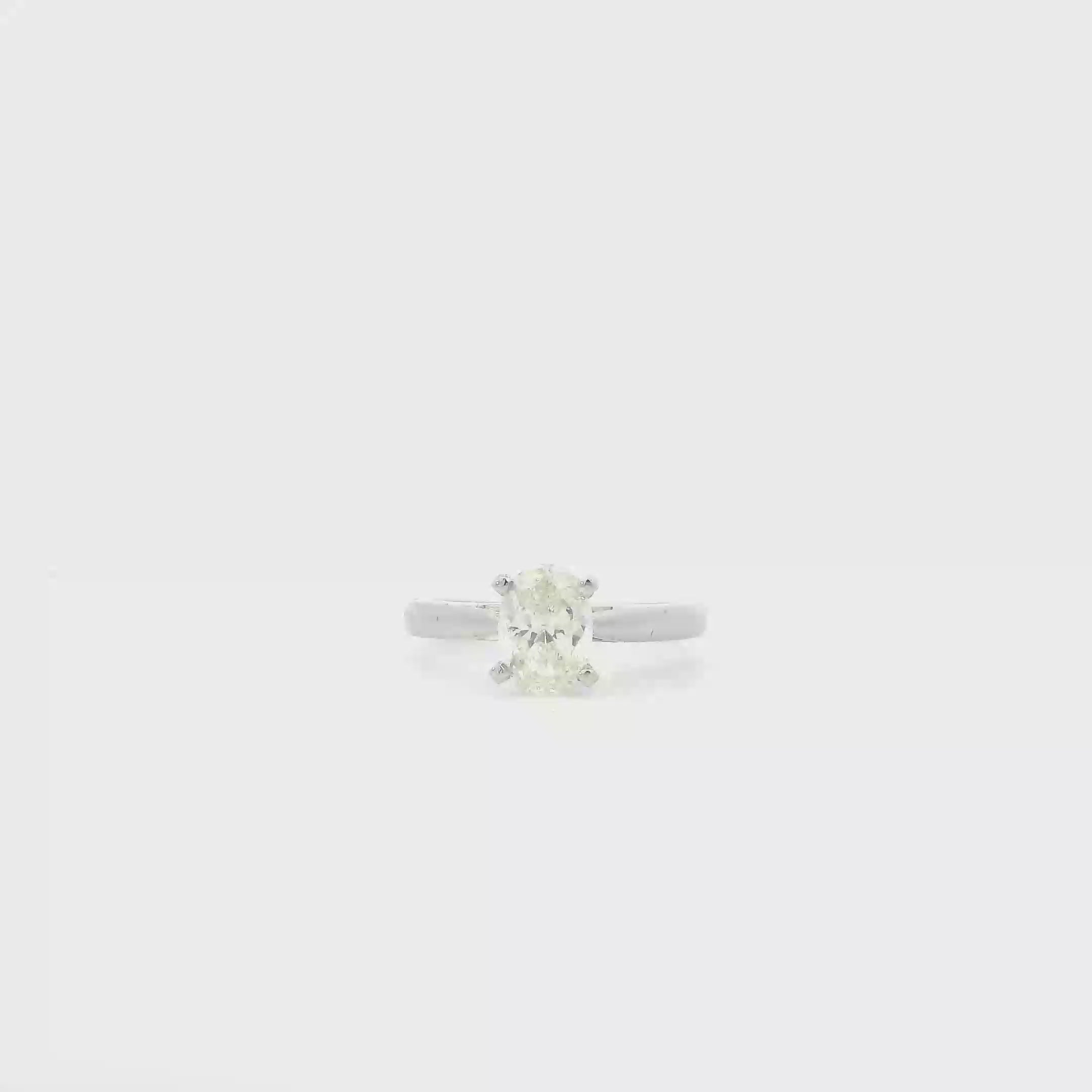 Platinum Diamond Solitaire Womens Ring - 1.25ct