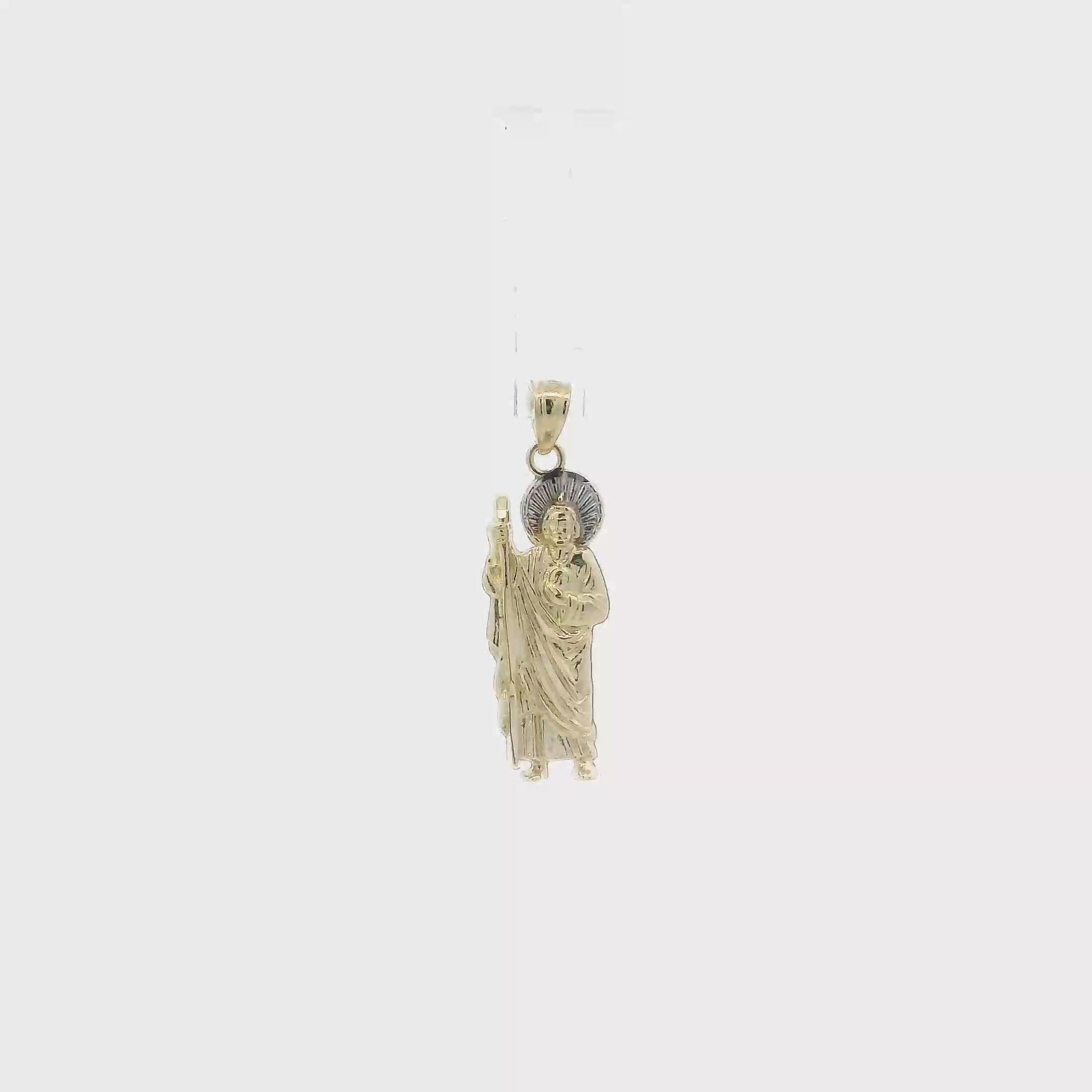 10K Yellow & White Gold Saint Jude Pendant