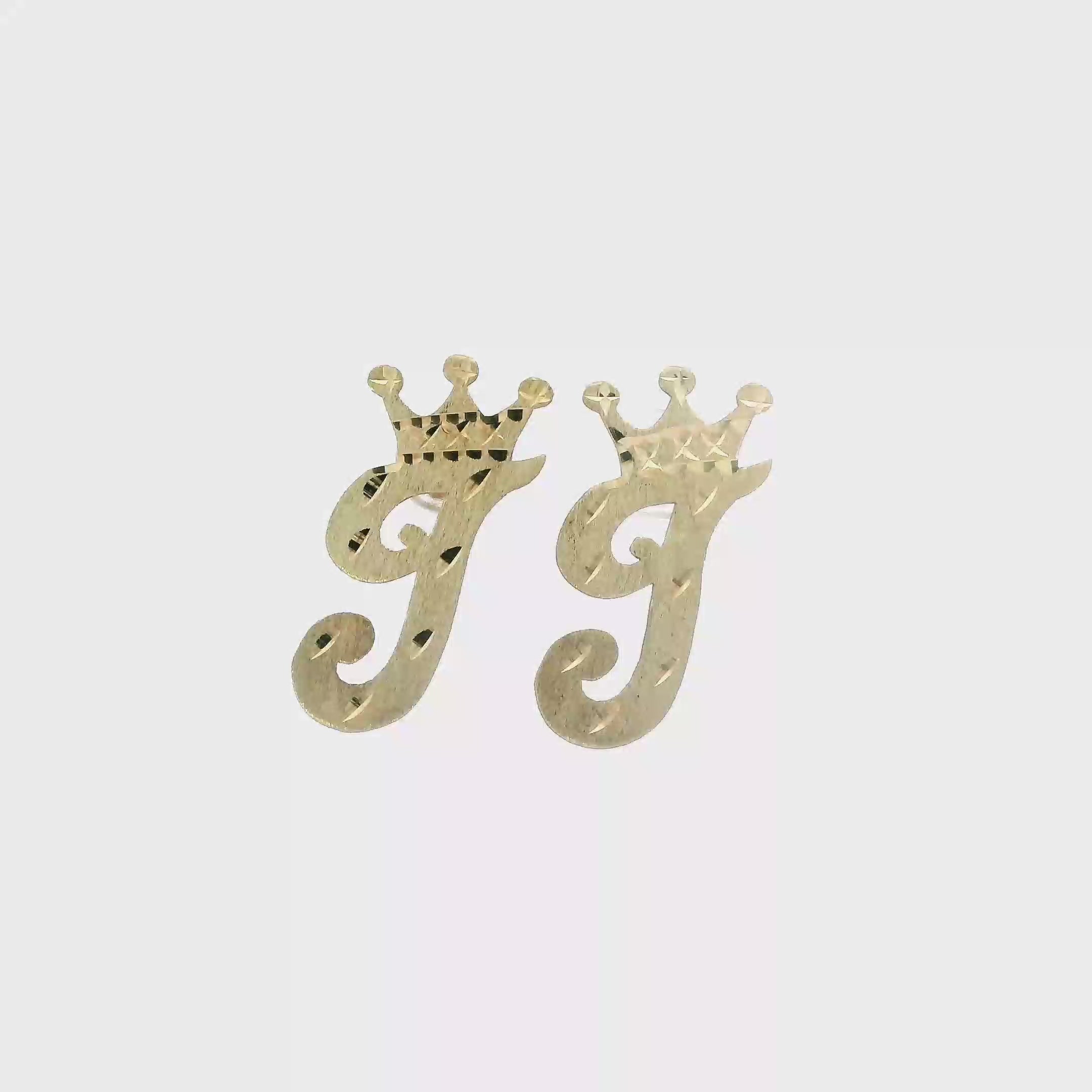 10K Yellow Gold Diamond Cut Letter 