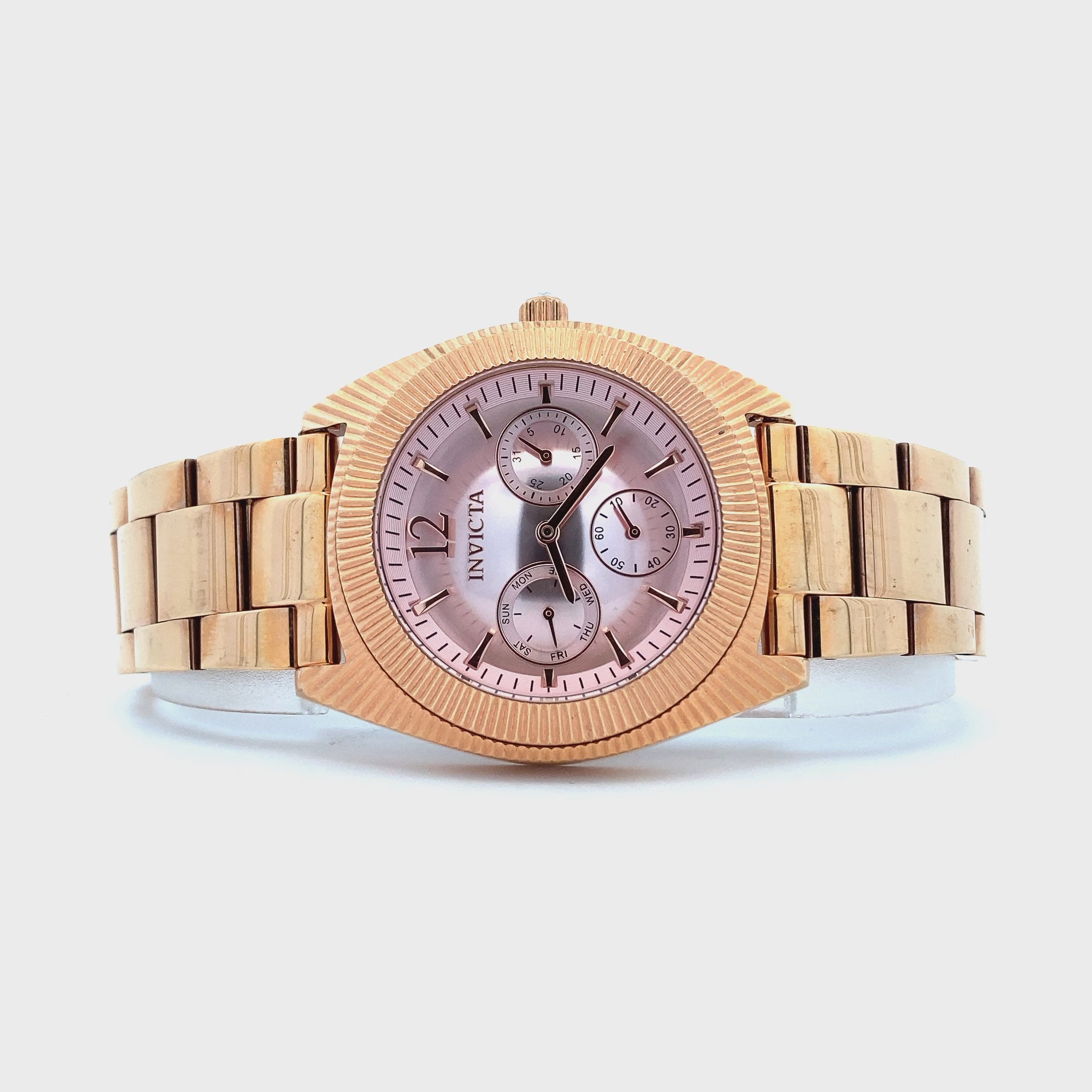 Invicta Angel Date Day Rose Gold Tone Ladies Watch 23750