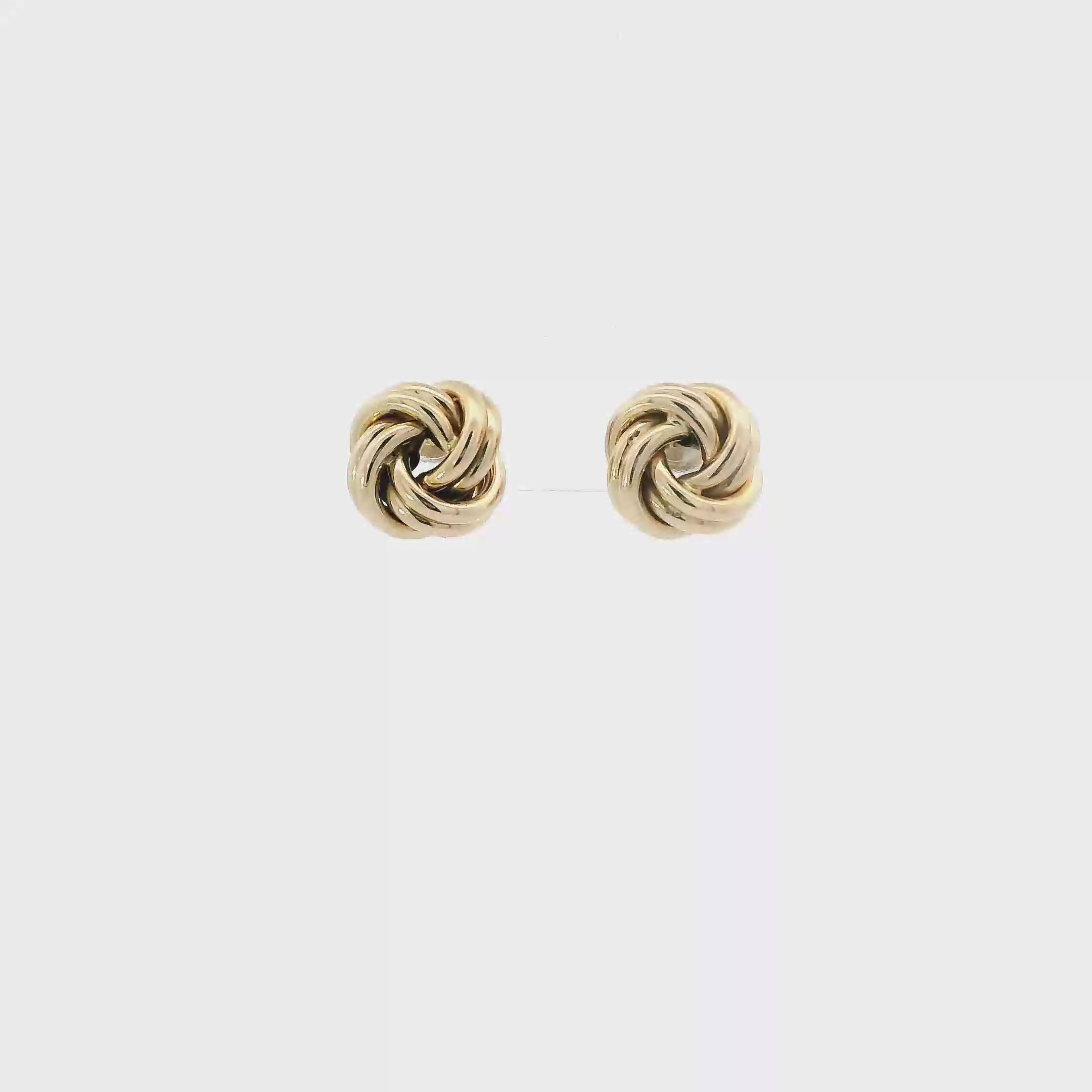 14K Yellow Gold Knott Stud Earrings