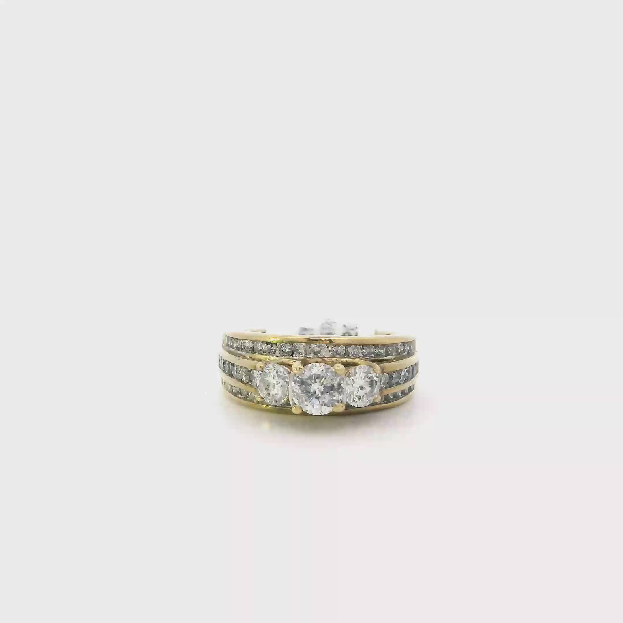 10K Yellow Gold Diamond Women's Ring -1.88ct