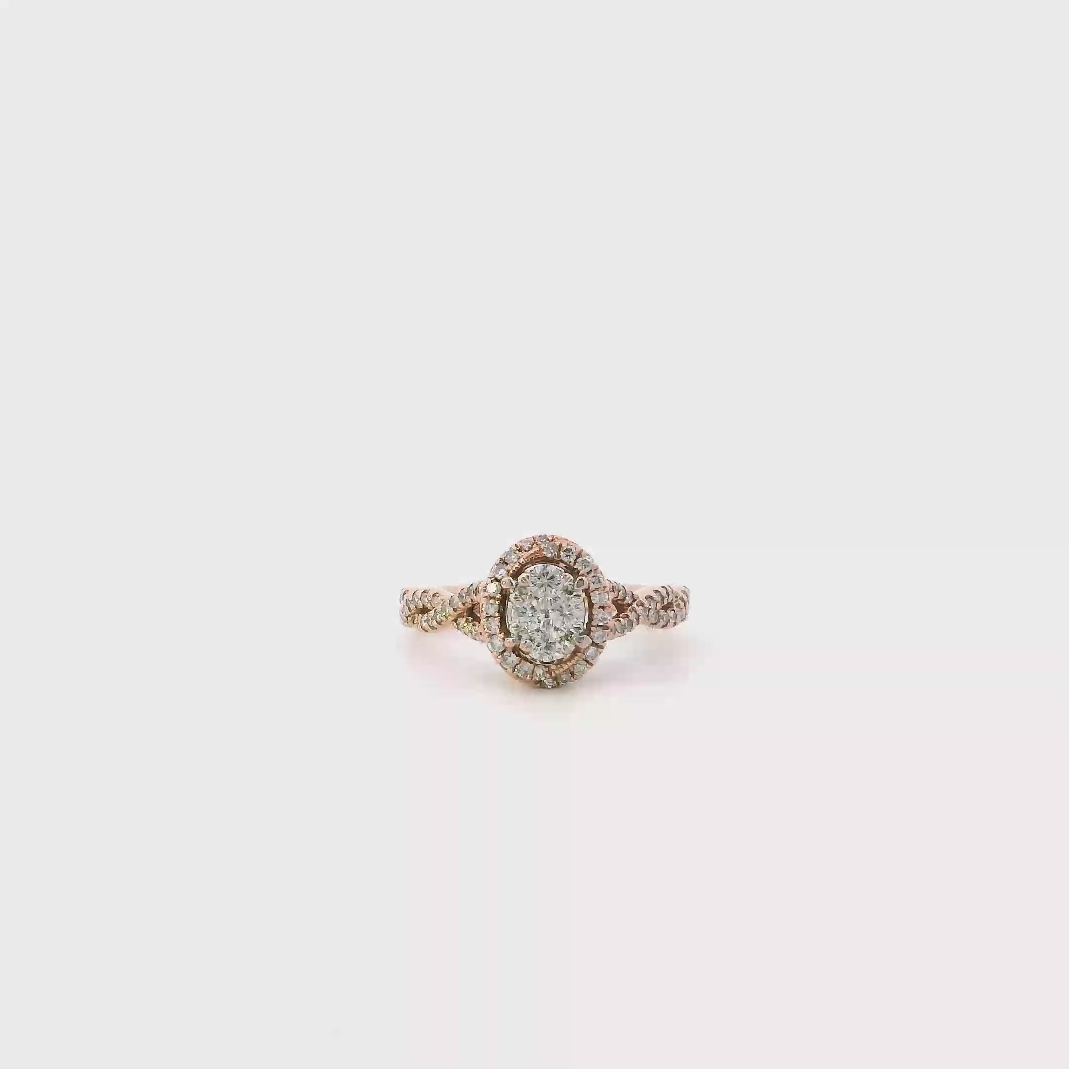 10K Rose Gold Diamond Women's Ring- 0.20ct