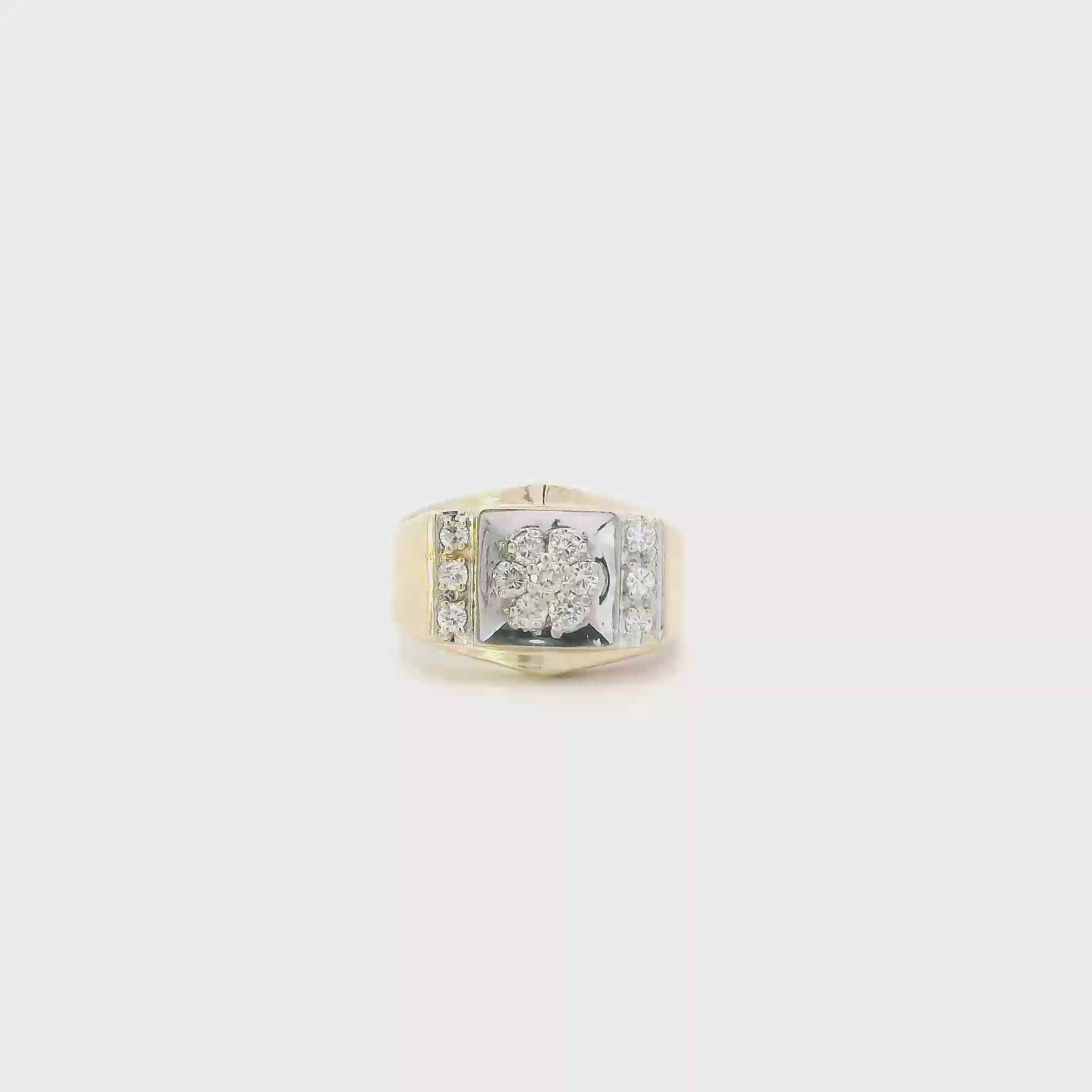 14K Yellow Gold Diamonds Ring - 0.48ct