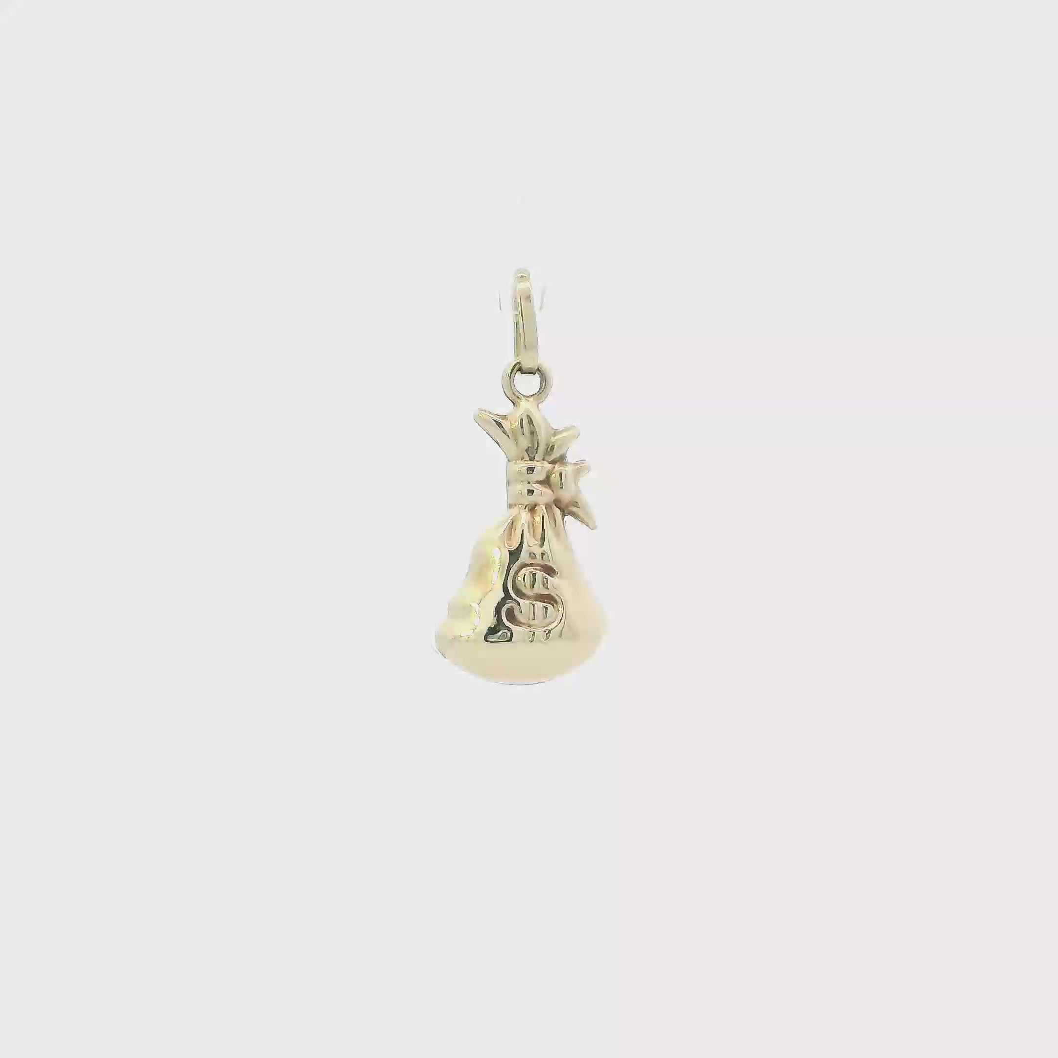 14K Yellow Gold Money Bag Pendant