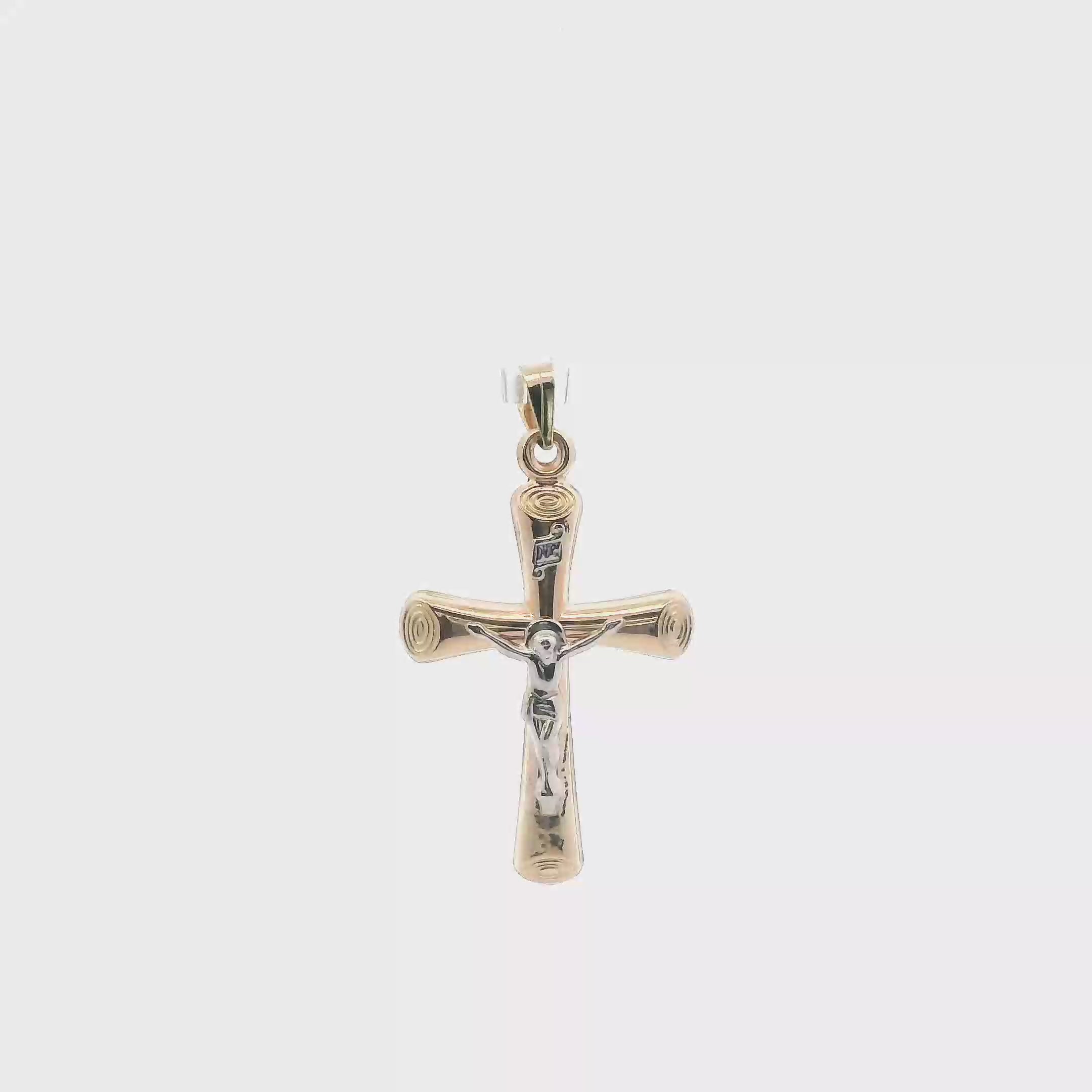 14K Yellow Gold Crucifix Pendant