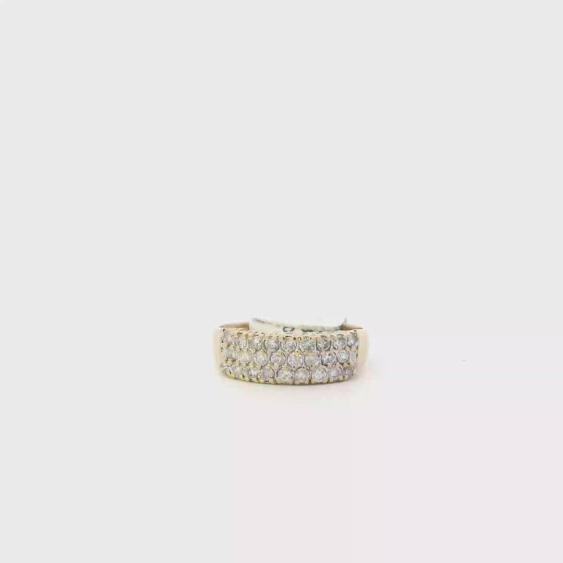 14K Yellow Gold Diamond Women's Ring -0.70ct