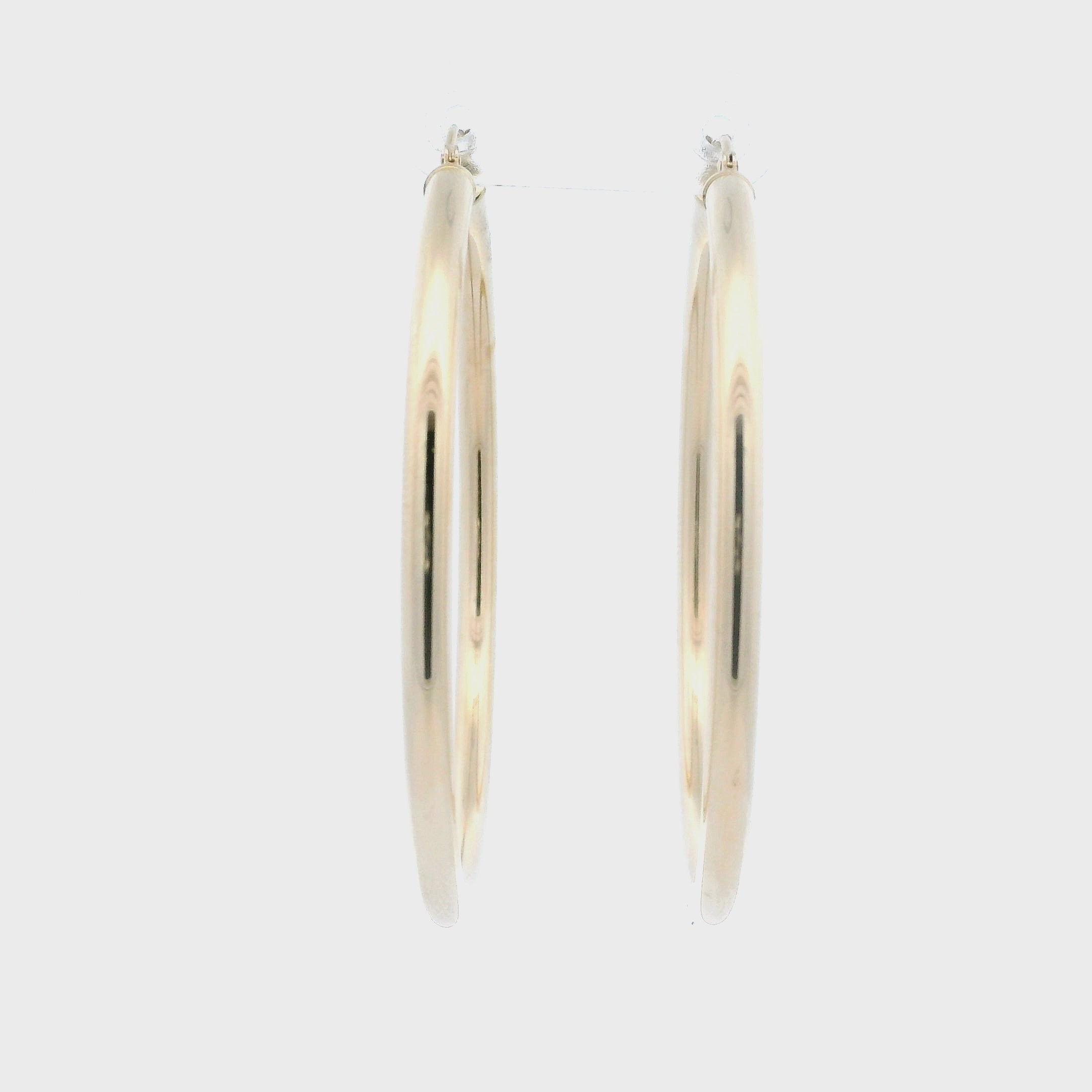 14K Yellow Gold Tube Earrings