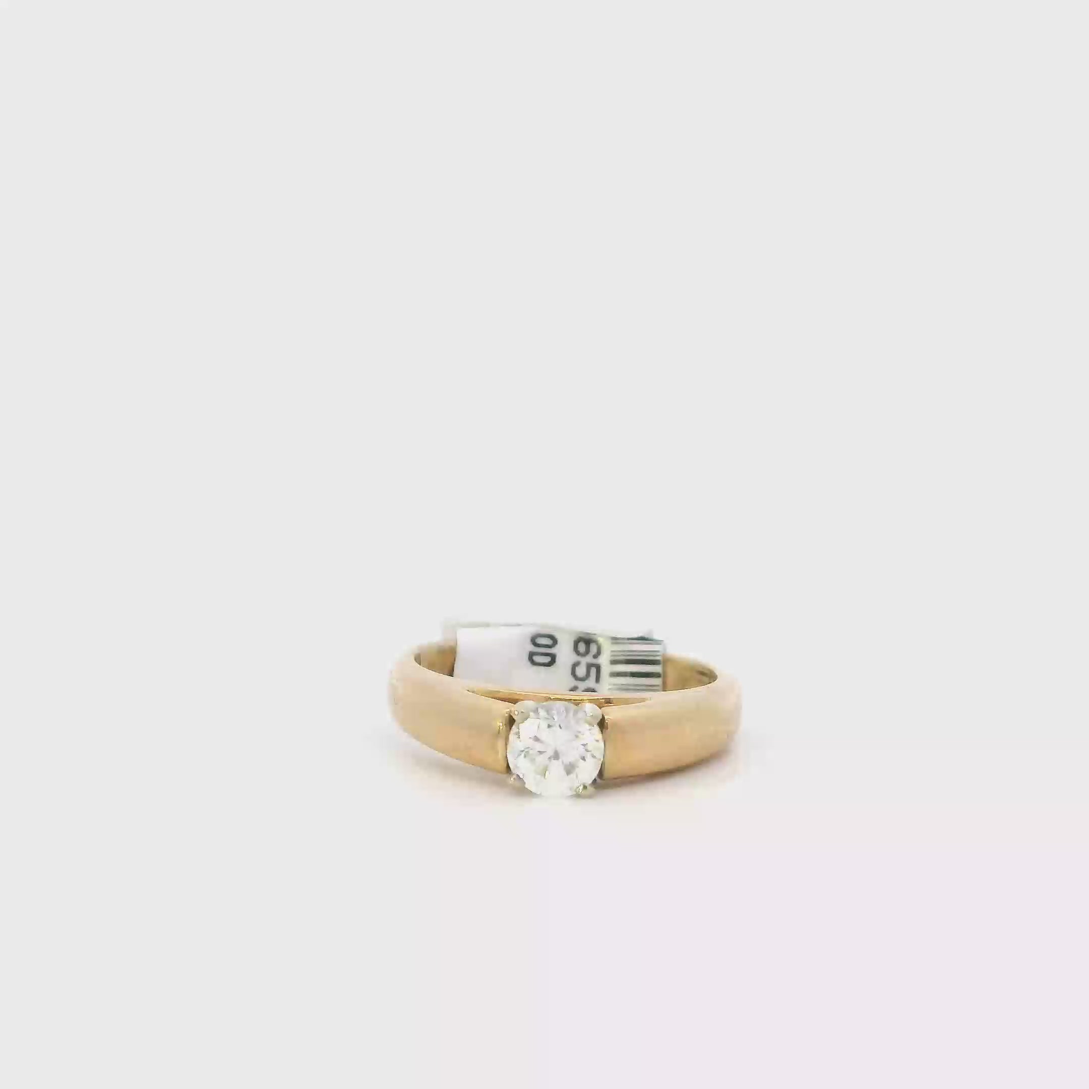 14K Yellow & White Gold Solitaire Diamond Women's Ring-0.41ct