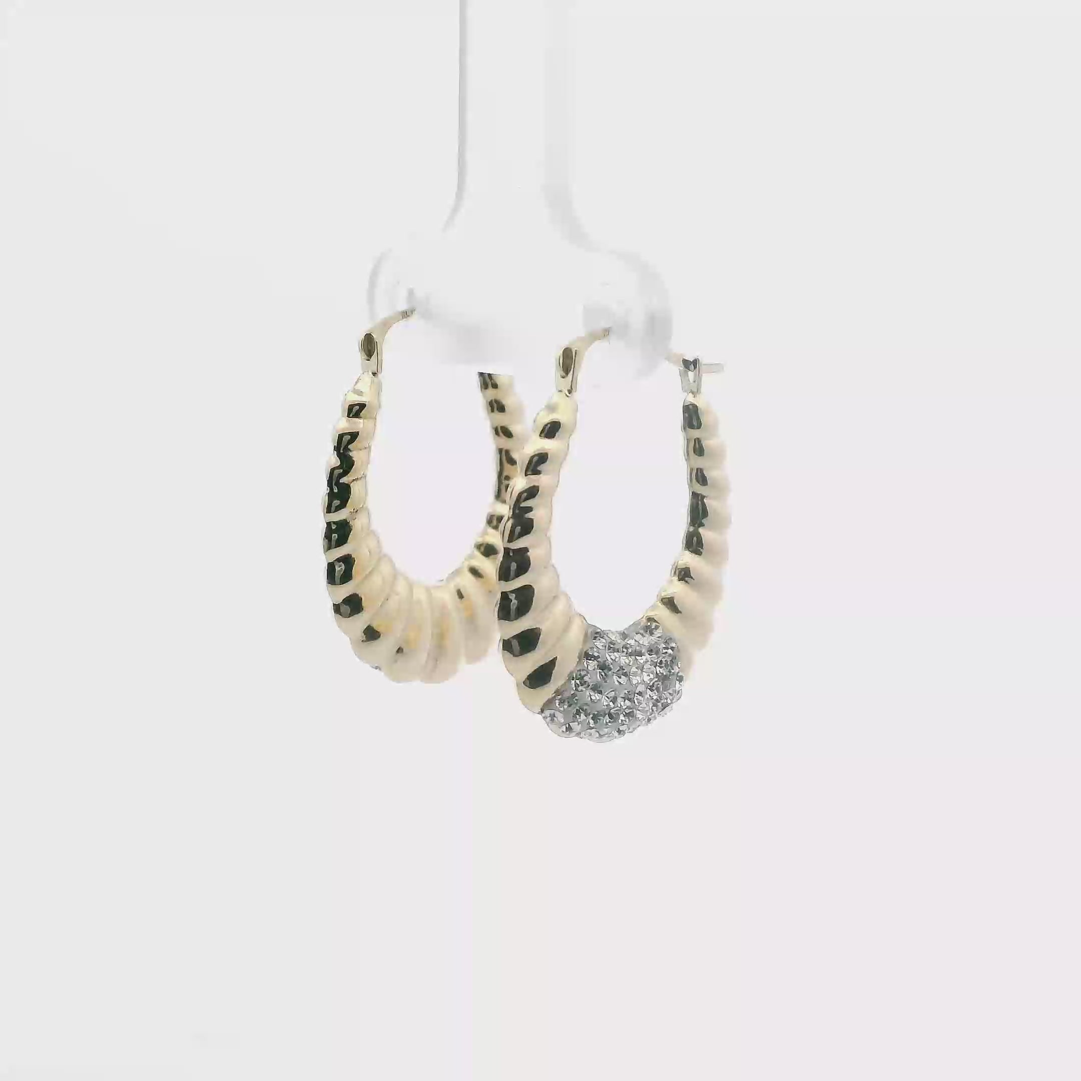 10K Yellow Gold Shell Hoop Earrings