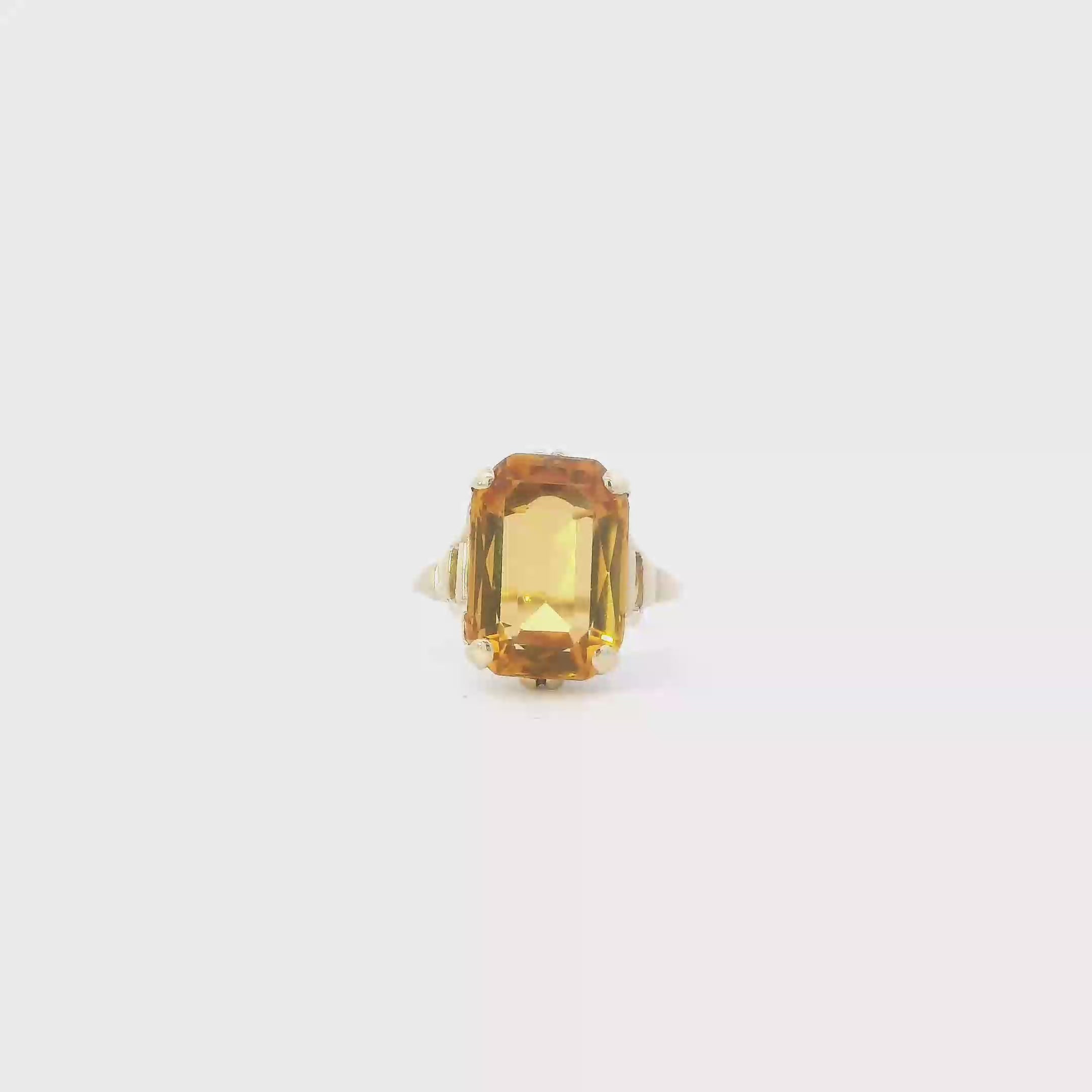 10K Yellow Gold Citrine Womens Ring