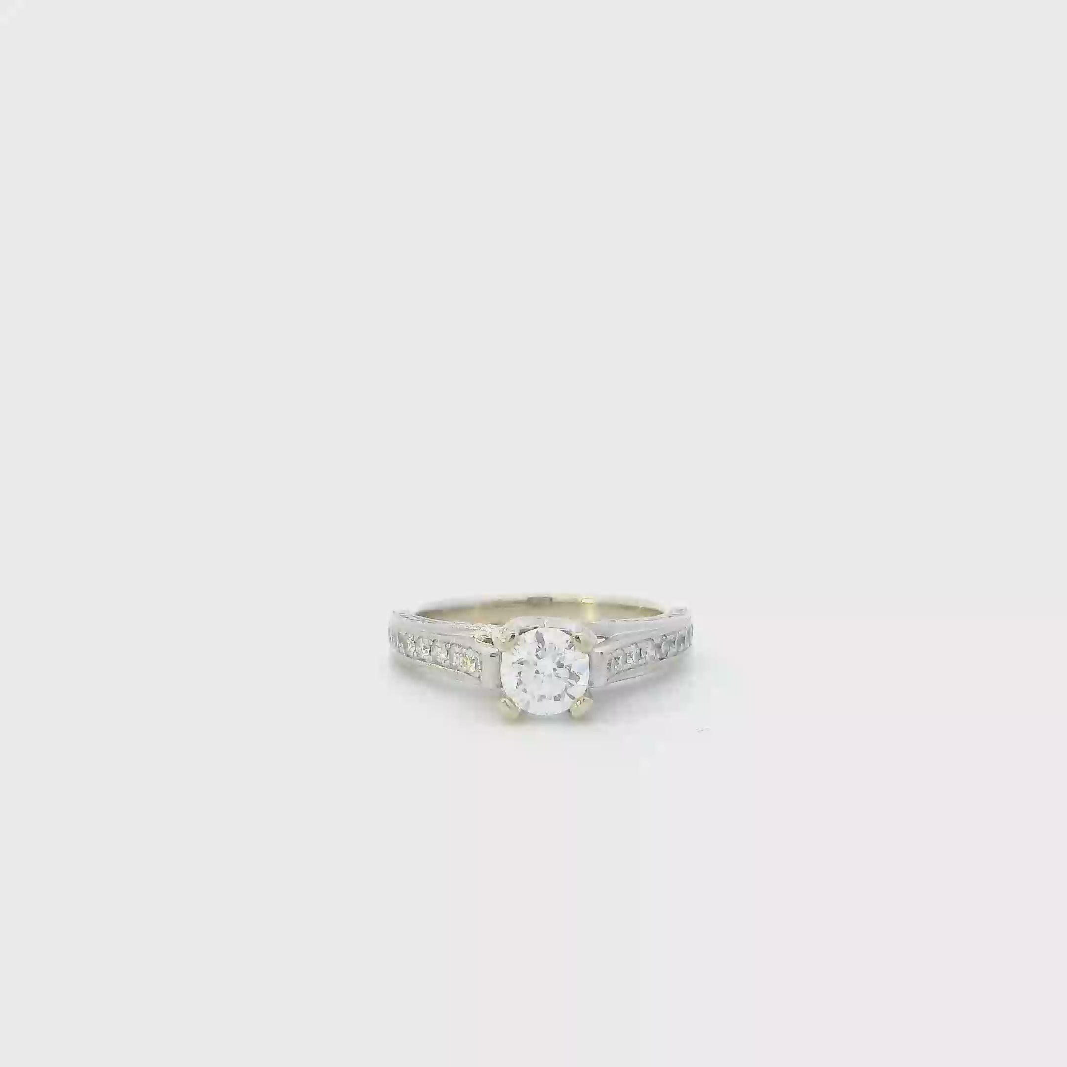 18K White Gold Diamond Diamond Womens Ring - 0.88ct