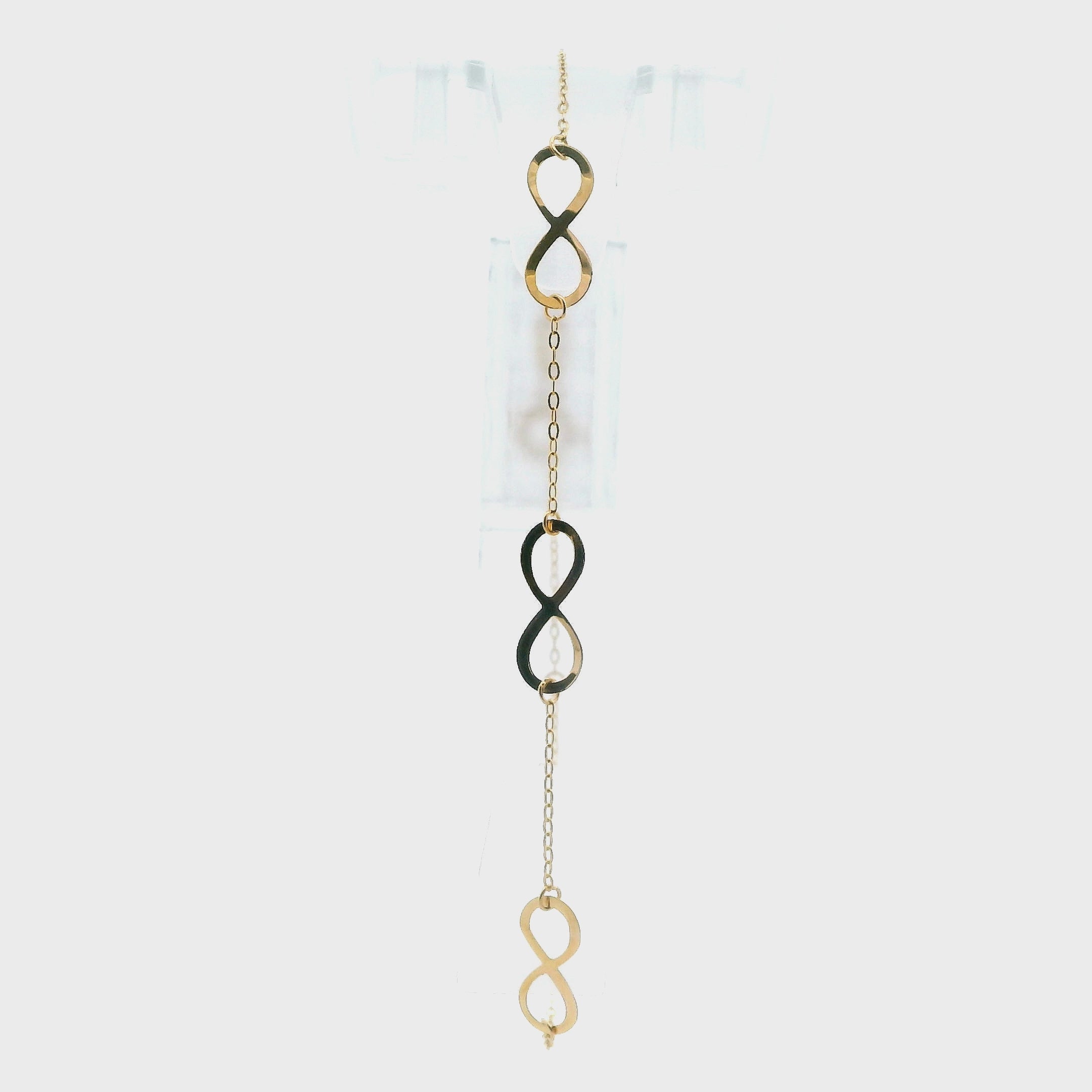 21K Yellow Gold Infinity Symbols Bracelet