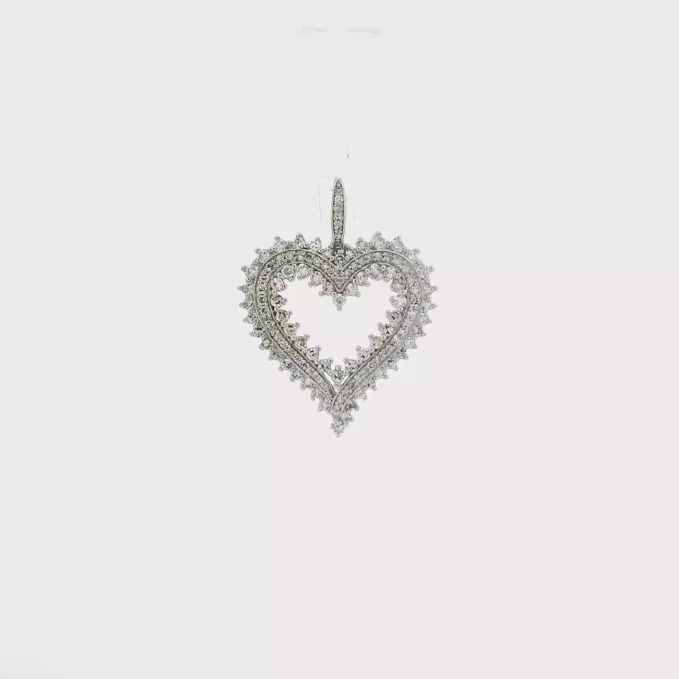 10K White Gold Heart Pendant - 0.10ct