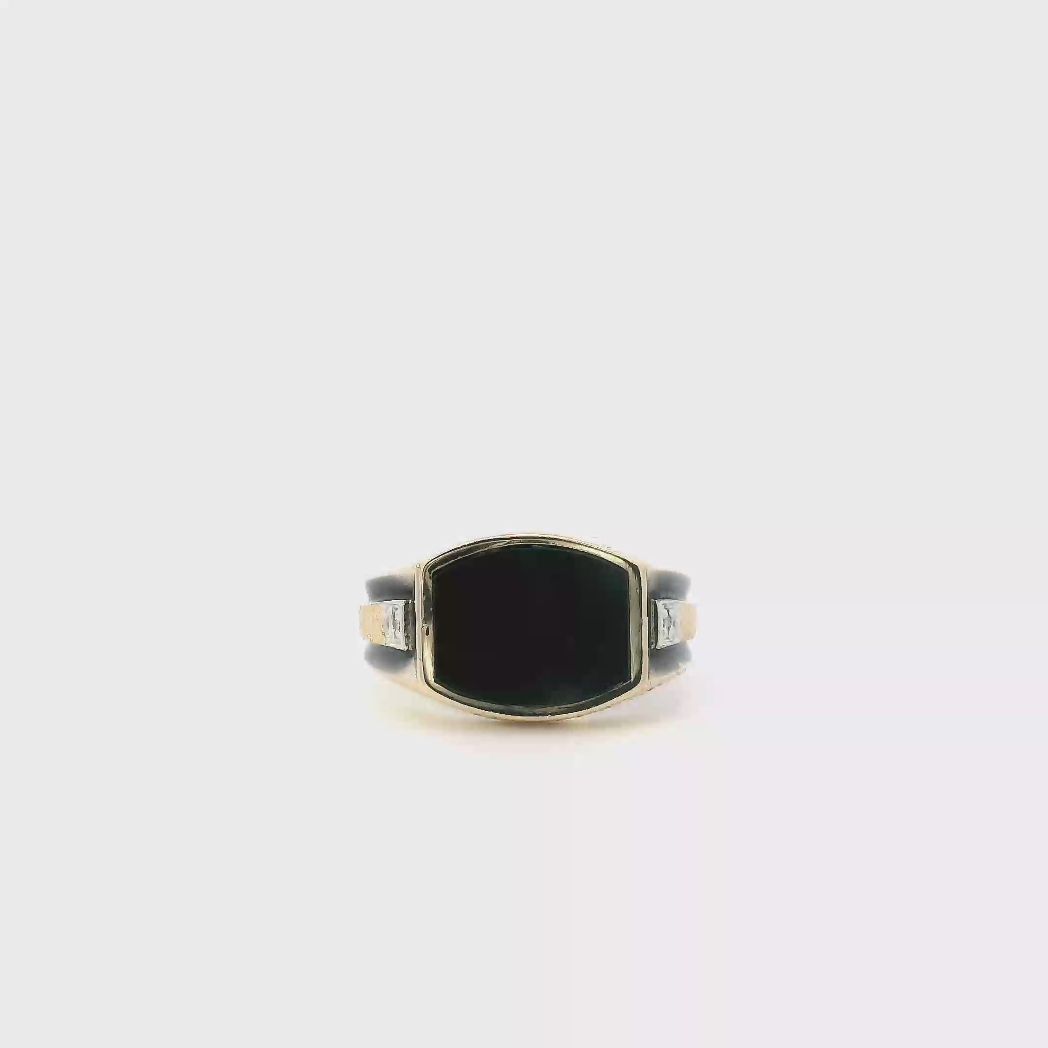 14K Yellow Gold Black Onyx Ring