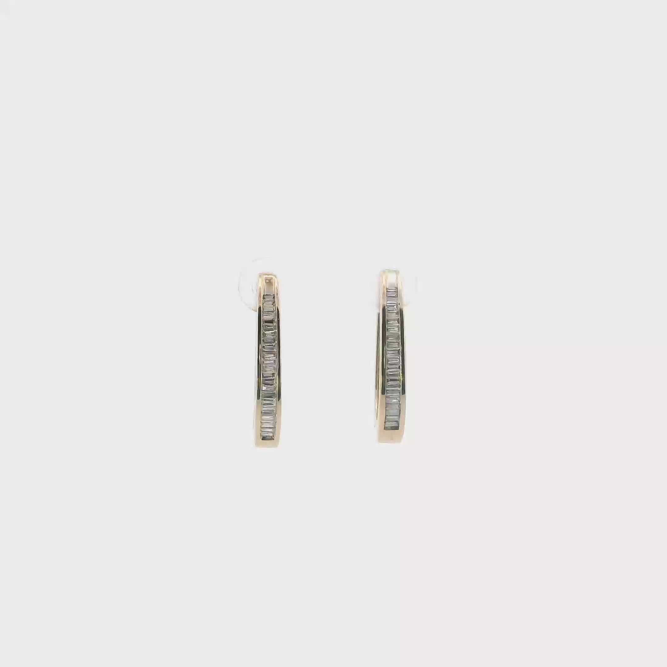 14K Yellow Gold Oval Hoop Earrings