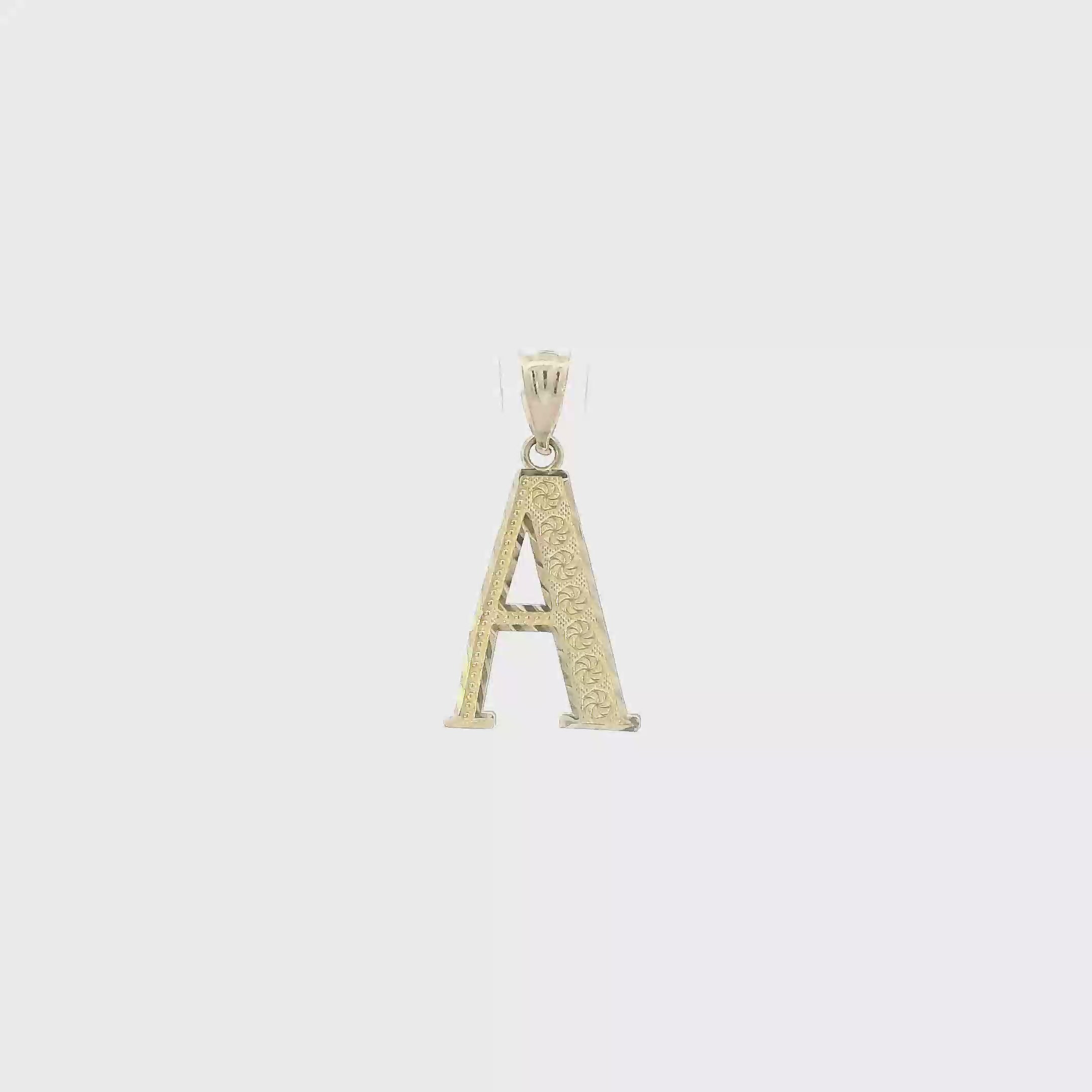 10K Yellow Gold Diamond Cut Letter 