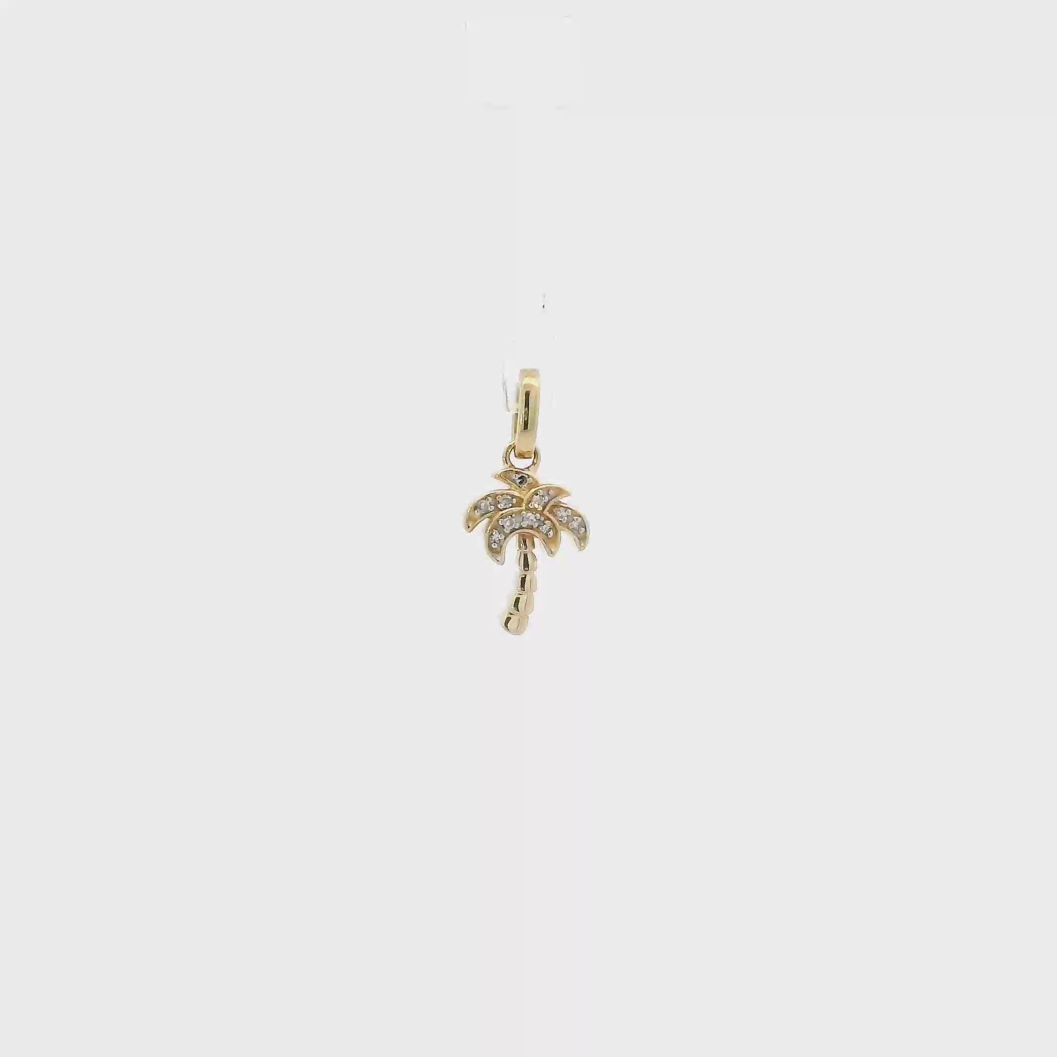 10K Yellow Gold Palm Tree Pendant